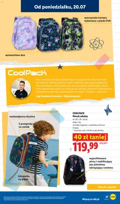 Pogląd oferty "Lidl Katalog" - ważna od 09.07.2026 | Strona: 27 | Produkty: Plecaki, Plecak, Waga, Pianki