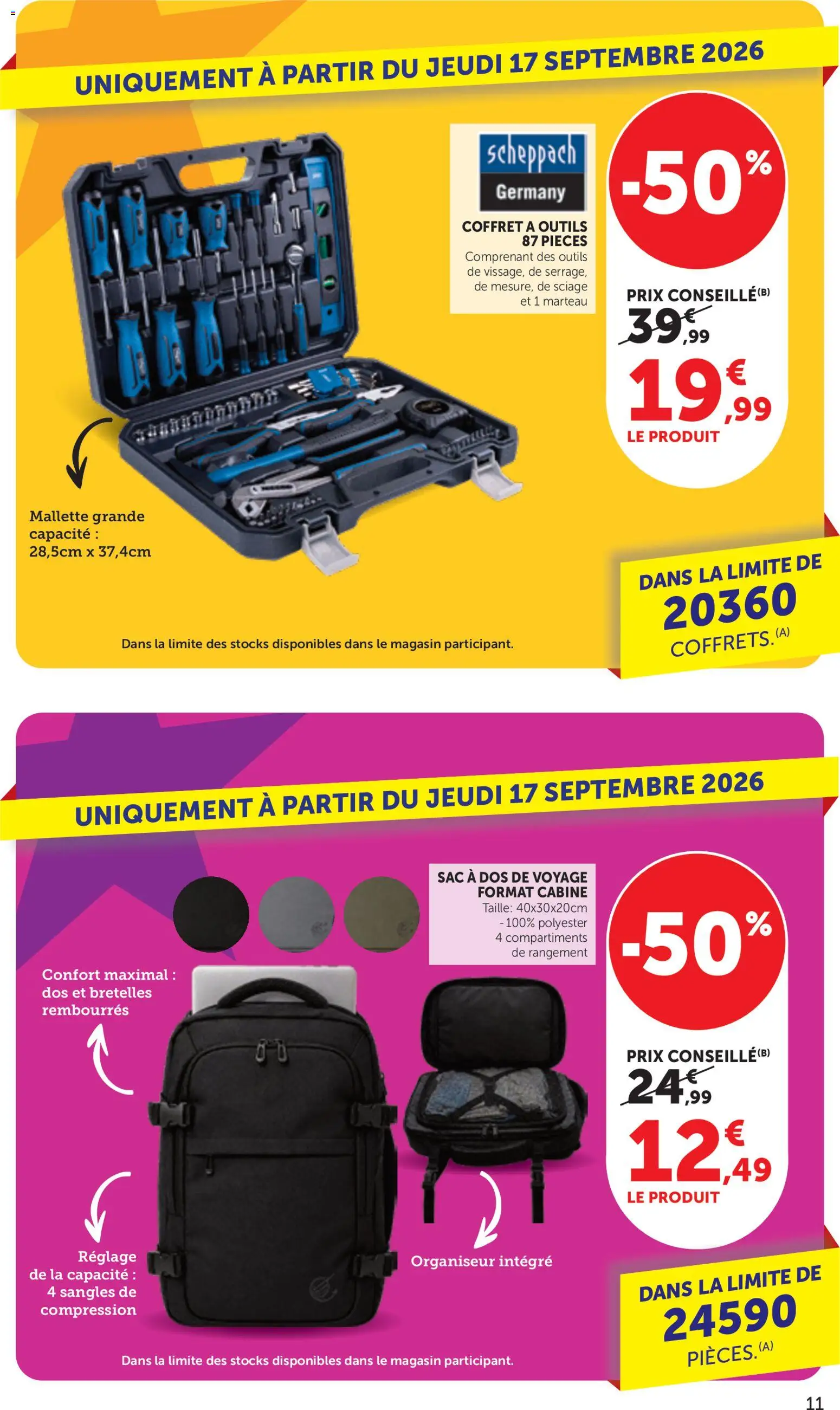 {H1} | Page: 11 | Produits: Sac, Marteau, Outils, Sac à dos