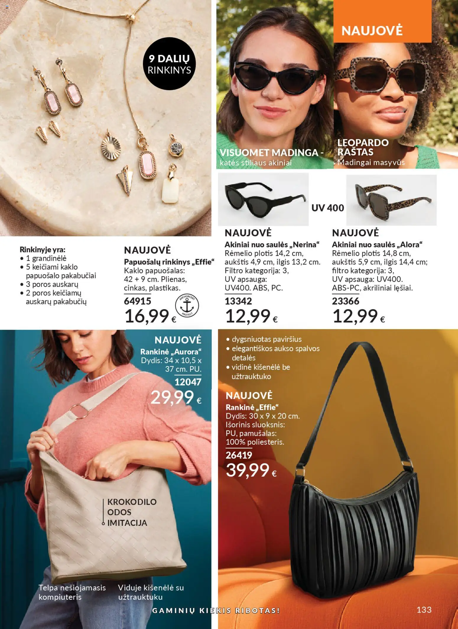 AVON akcijos nuo 2026.04.01 | Puslapis: 133 | Prekių: Akiniai nuo saulės, Kompiuteris, Rankinė, Akiniai