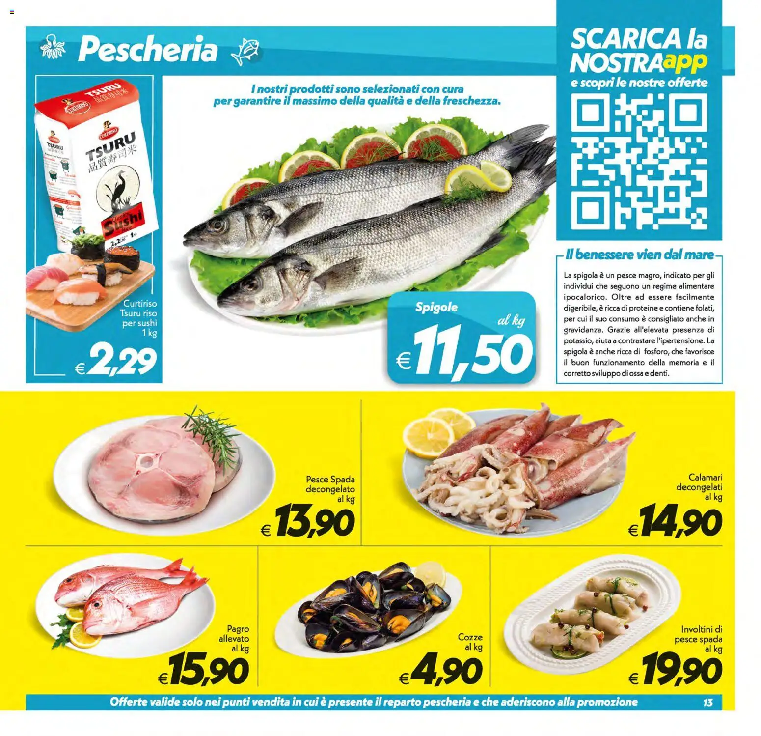 Volantino SuperConveniente del 09.06.2026 | Pagina: 13 | Prodotti: Riso, Pesce, Cozze, Calamari