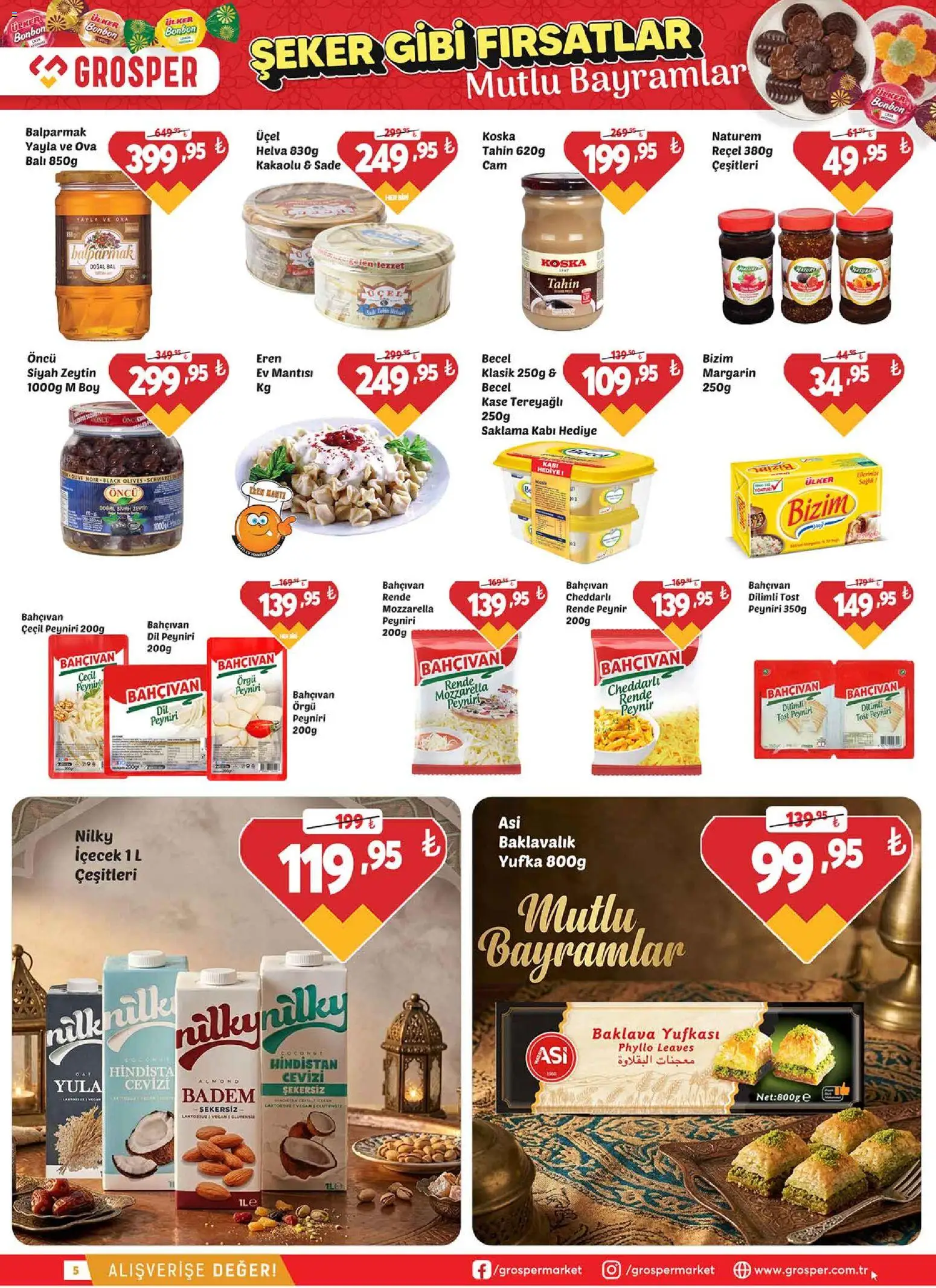 Grosper Katalog - 13.03.2026 tarihinden itibaren geçerlidir | Sayfa: 5 | Ürünler: Kaşe, Peynir, Rende, Badem