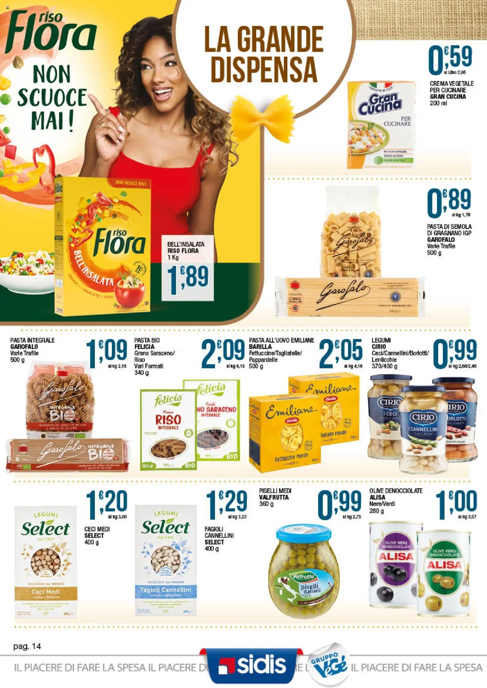 Volantino Sidis del 01.06.2026 | Pagina: 14 | Prodotti: Legumi, Lenticchie, Pasta, Piselli