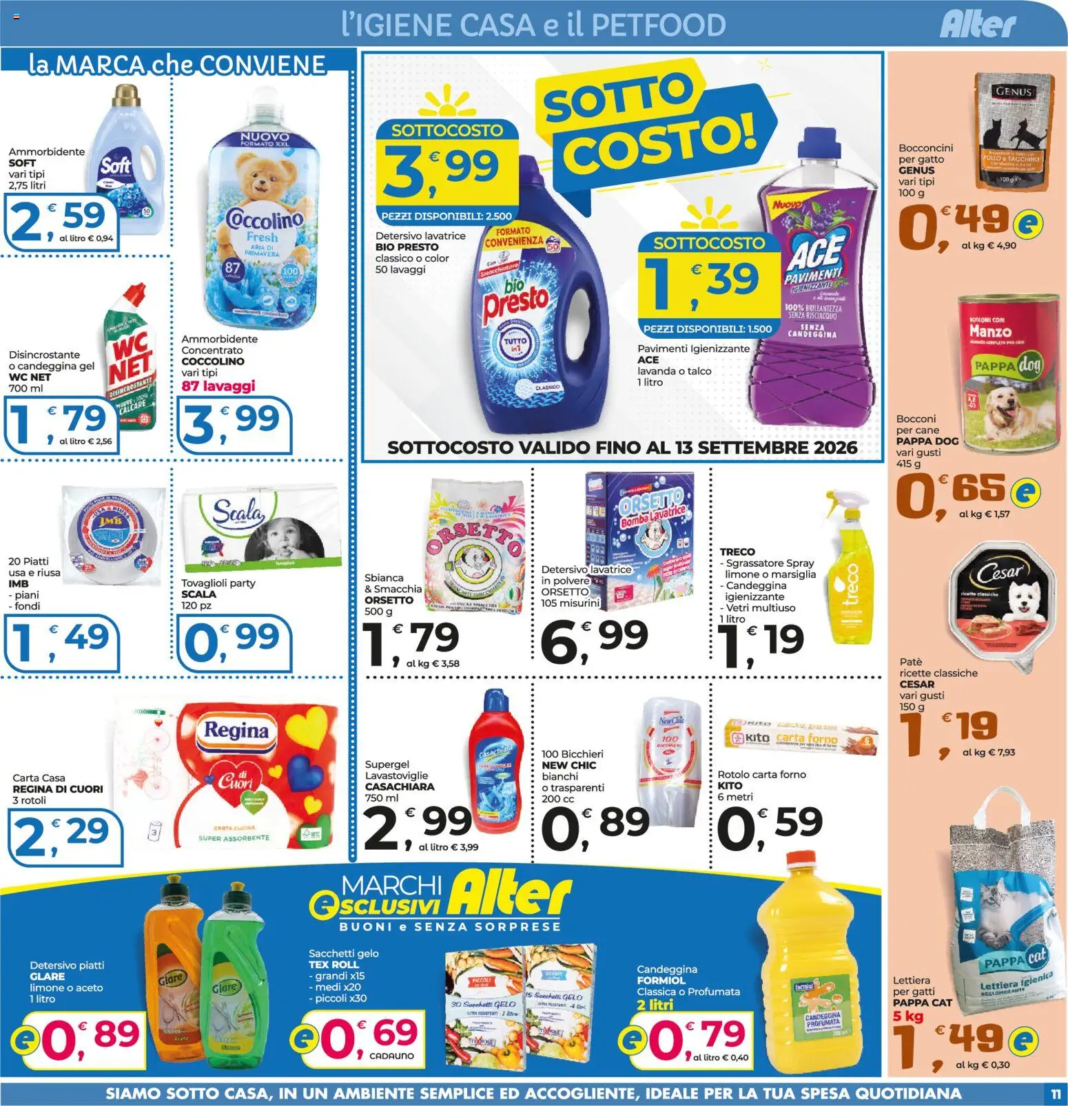 Volantino Alter Discount del 04/09/2026 | Pagina: 11 | Prodotti: Ammorbidente, Candeggina, Limone, Scala