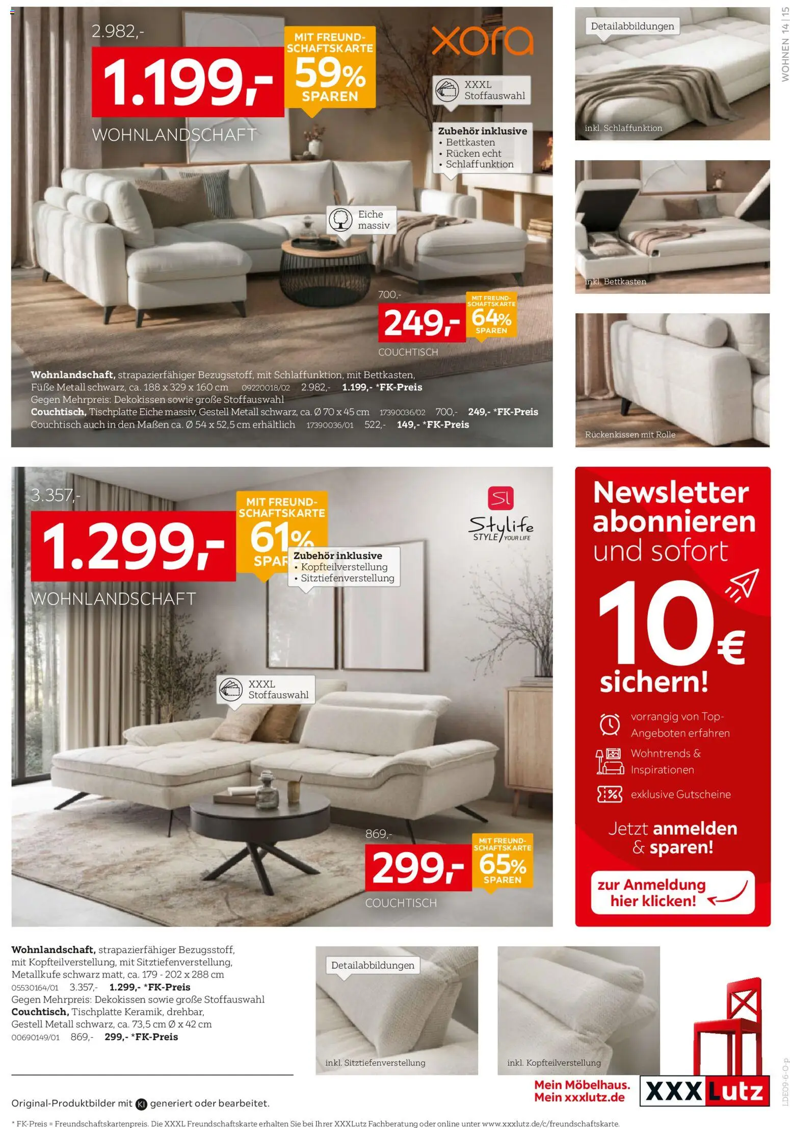 XXXLutz Polstermöbeltesterinnen und -tester gesucht! – gültig ab 29.08.2026 | Seite: 15 | Produkte: Top, Wohnlandschaft, Couchtisch