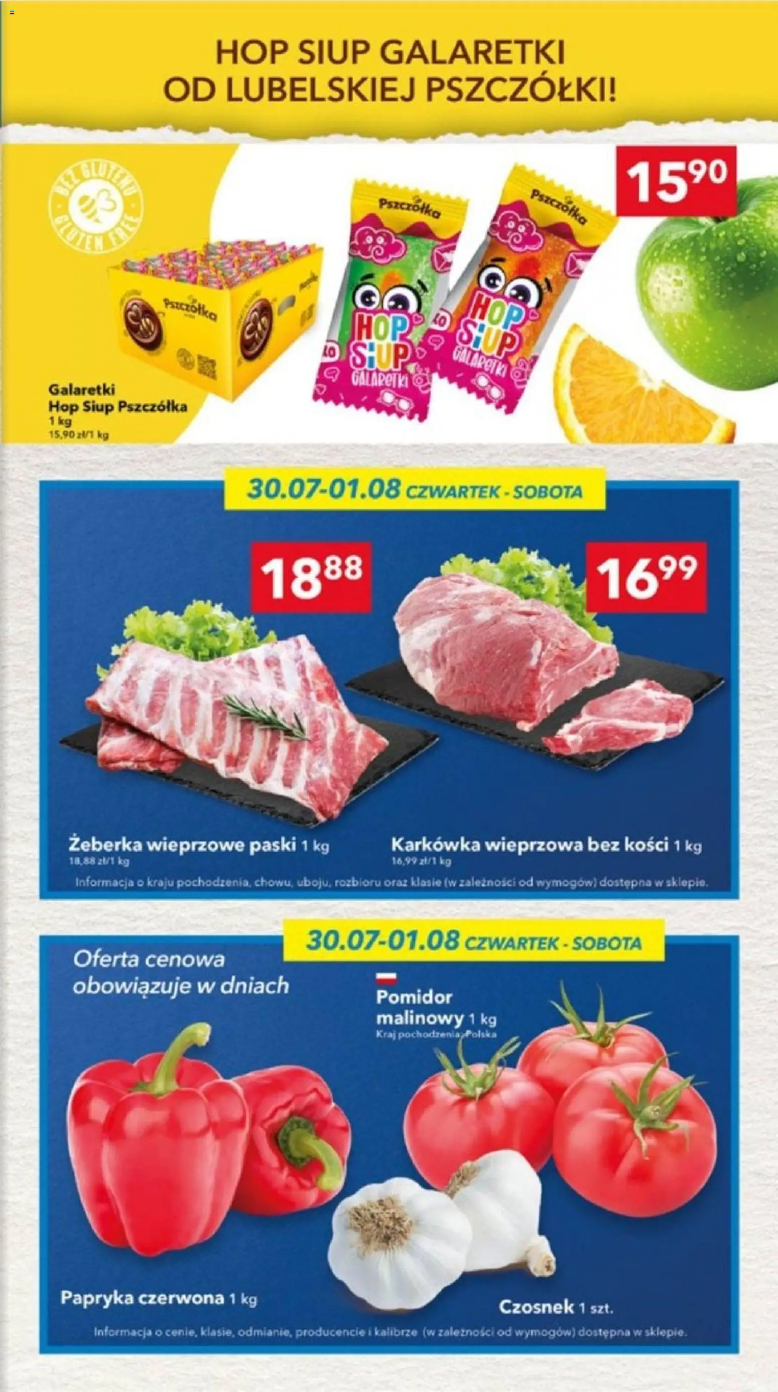 Lewiatan gazetka - Lublin od 30.07.2026 | Strona: 3 | Produkty: Galaretki, Karkówka wieprzowa, Papryka, Papryka czerwona