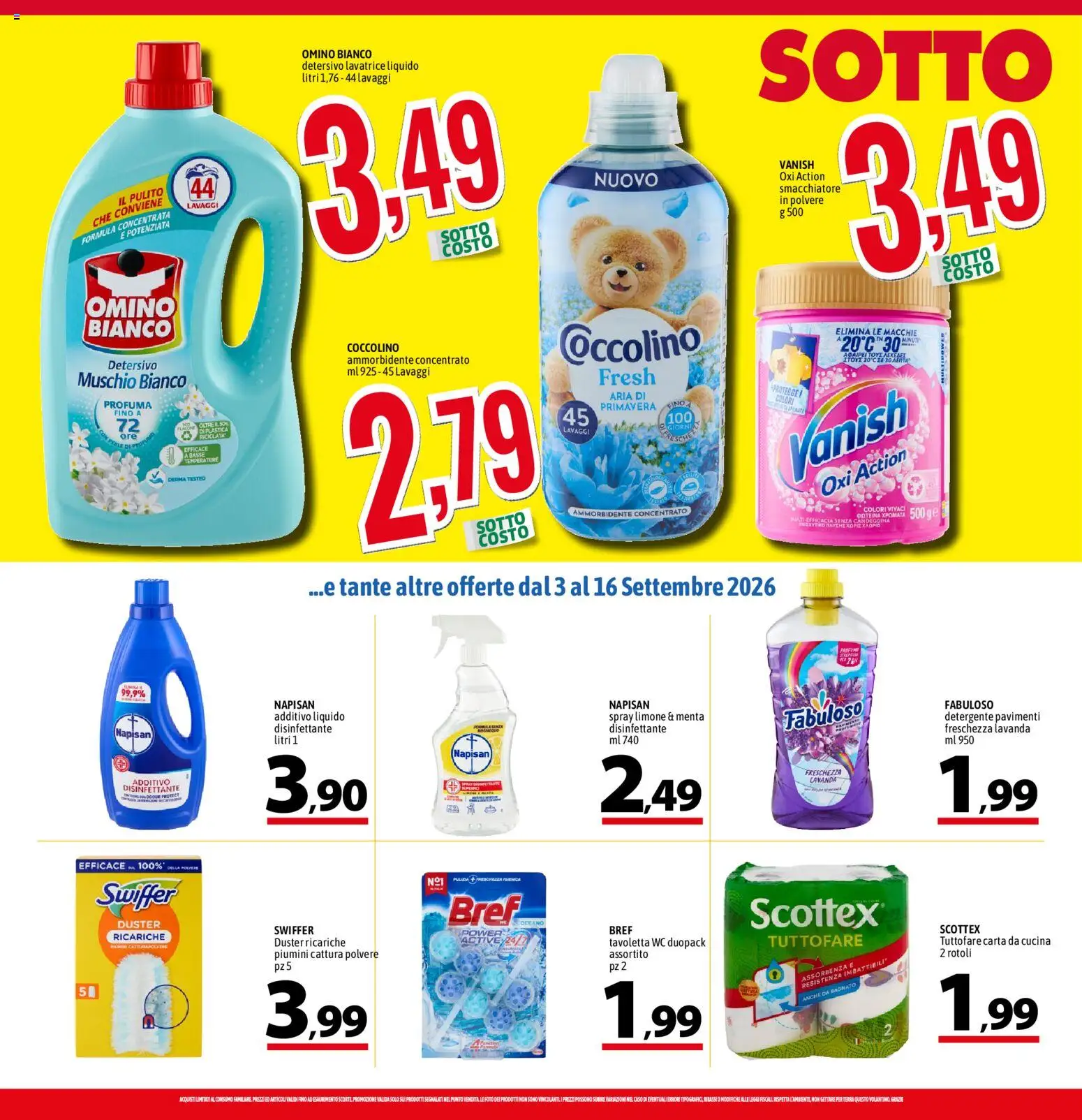 Volantino A&O del 03/09/2026 | Pagina: 2 | Prodotti: Ammorbidente, Smacchiatore, Candeggina, Limone