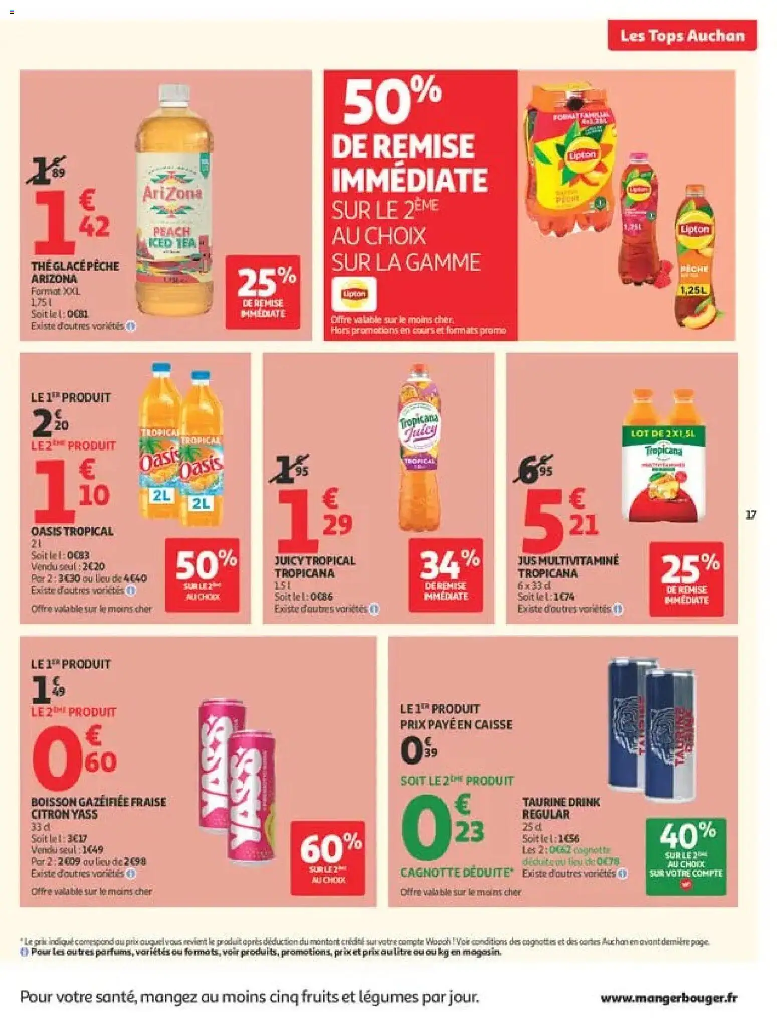 {H1} | Page: 17 | Produits: Boisson, Oasis tropical, Thé glacé, Thé