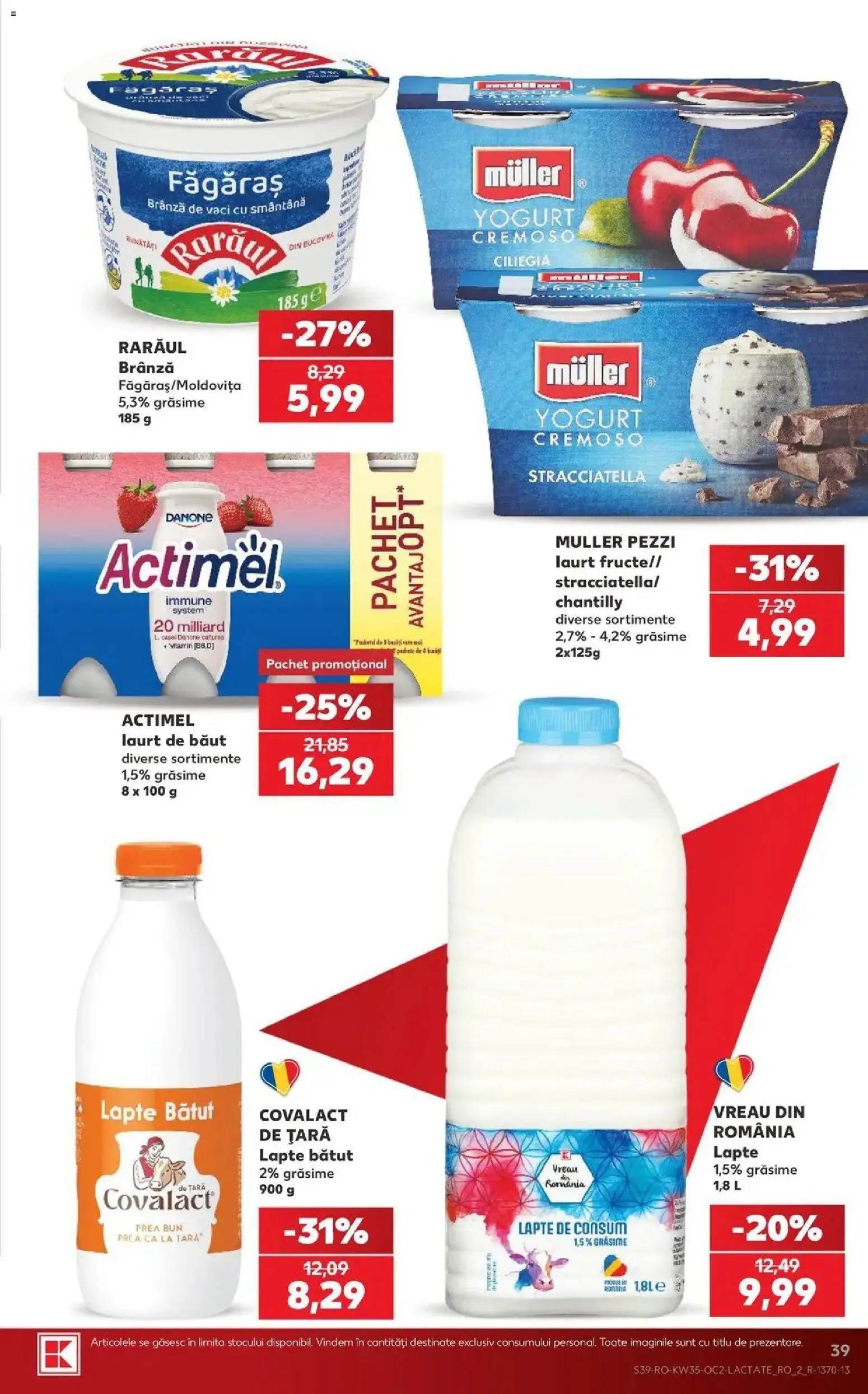 Kaufland Vaslui 26.08.2026 - Revista si Oferta | Pagină: 39 | Produse: Lapte, Brânză, Danone, Actimel