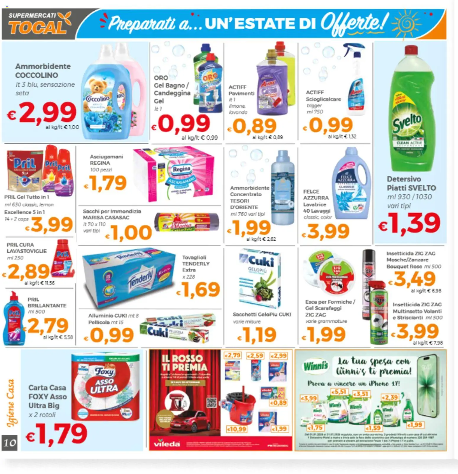 Volantino Tocal del 09.06.2026 | Pagina: 10 | Prodotti: Ammorbidente, Candeggina, Lavanda, Insetticida