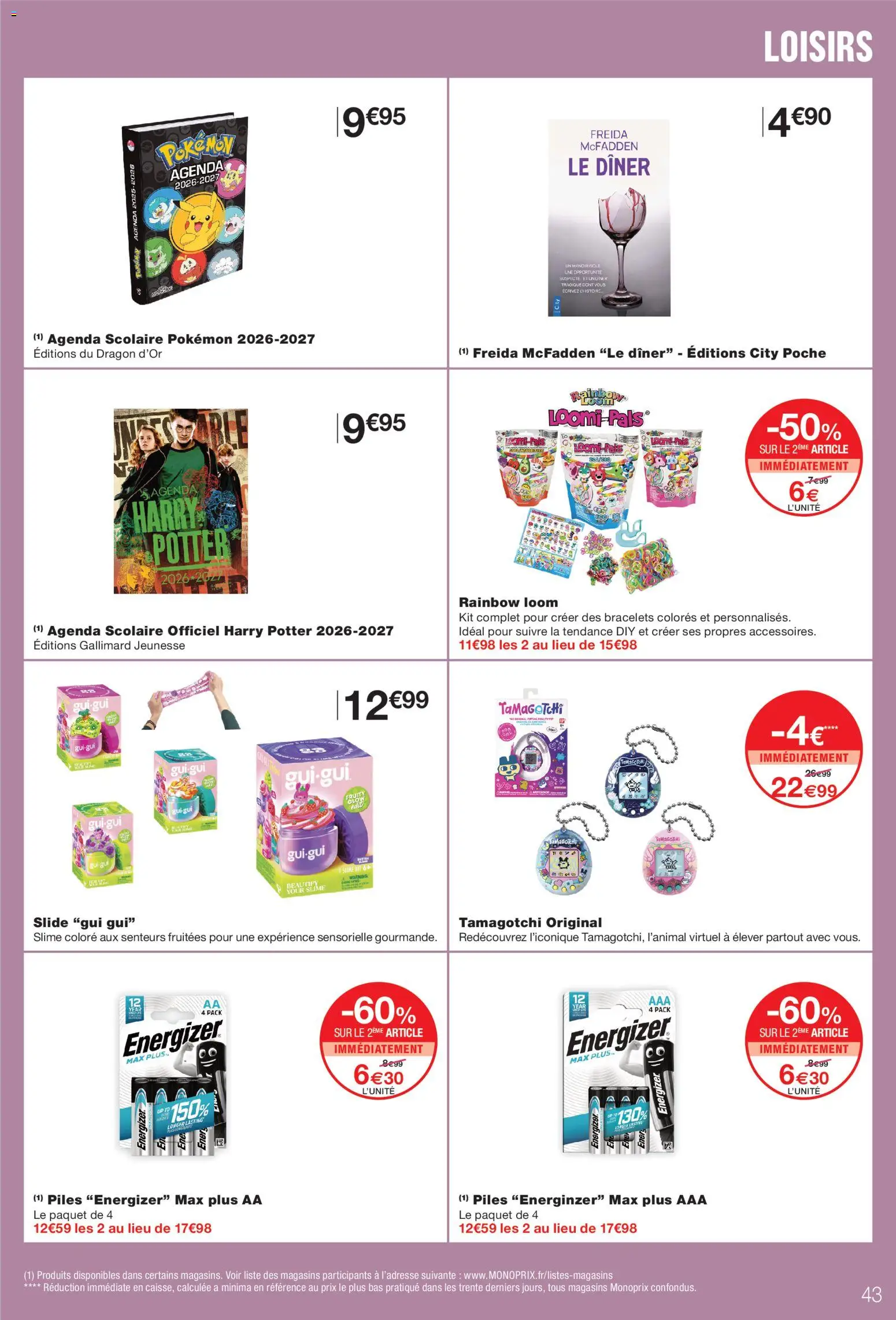 {H1} | Page: 43 | Produits: Piles