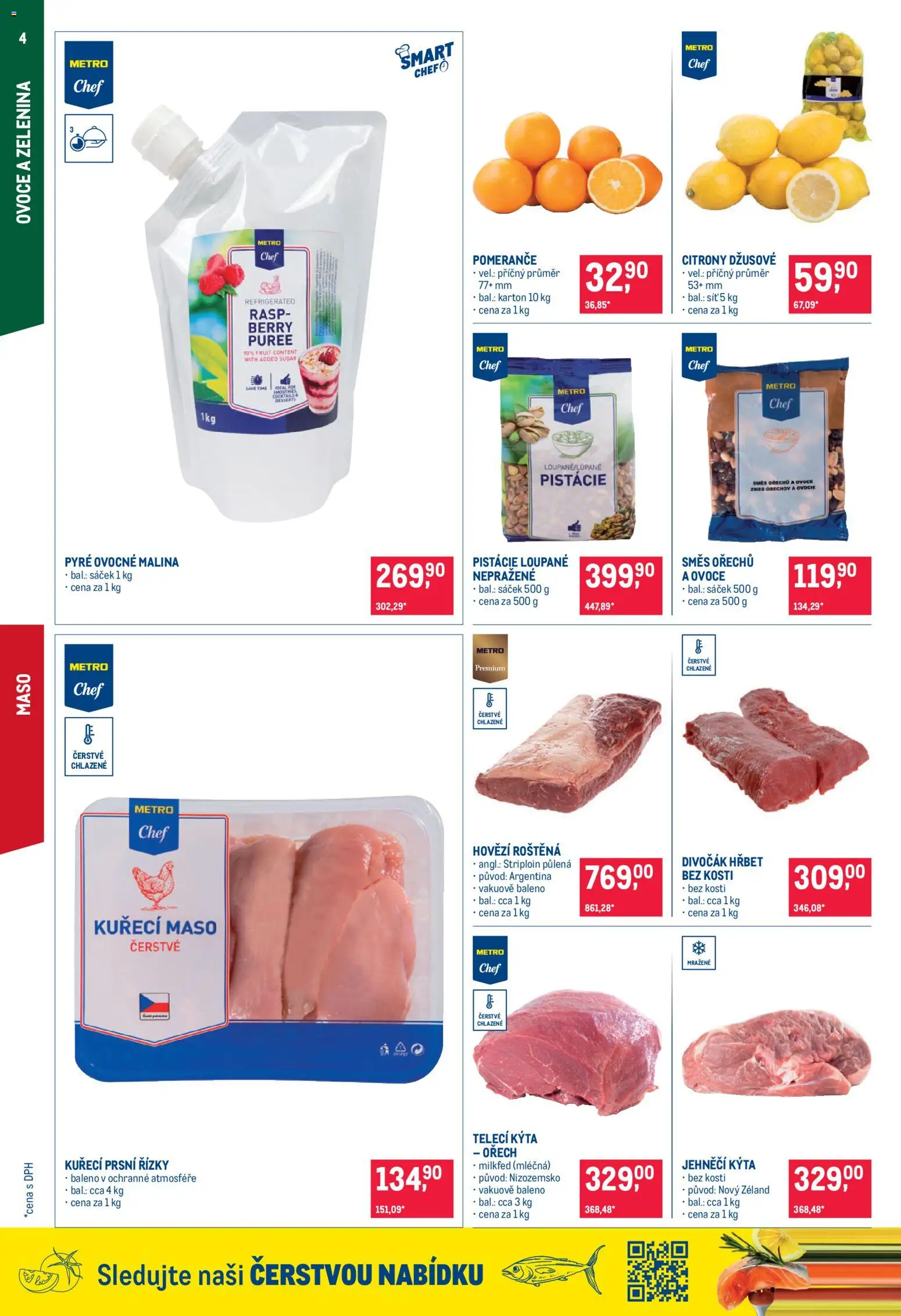 Makro leták - Gastronomie od 21.10.2026 | Strana: 4 | Produkty: Telecí kýta, Prsní řízky, Směs ořechů, Citróny