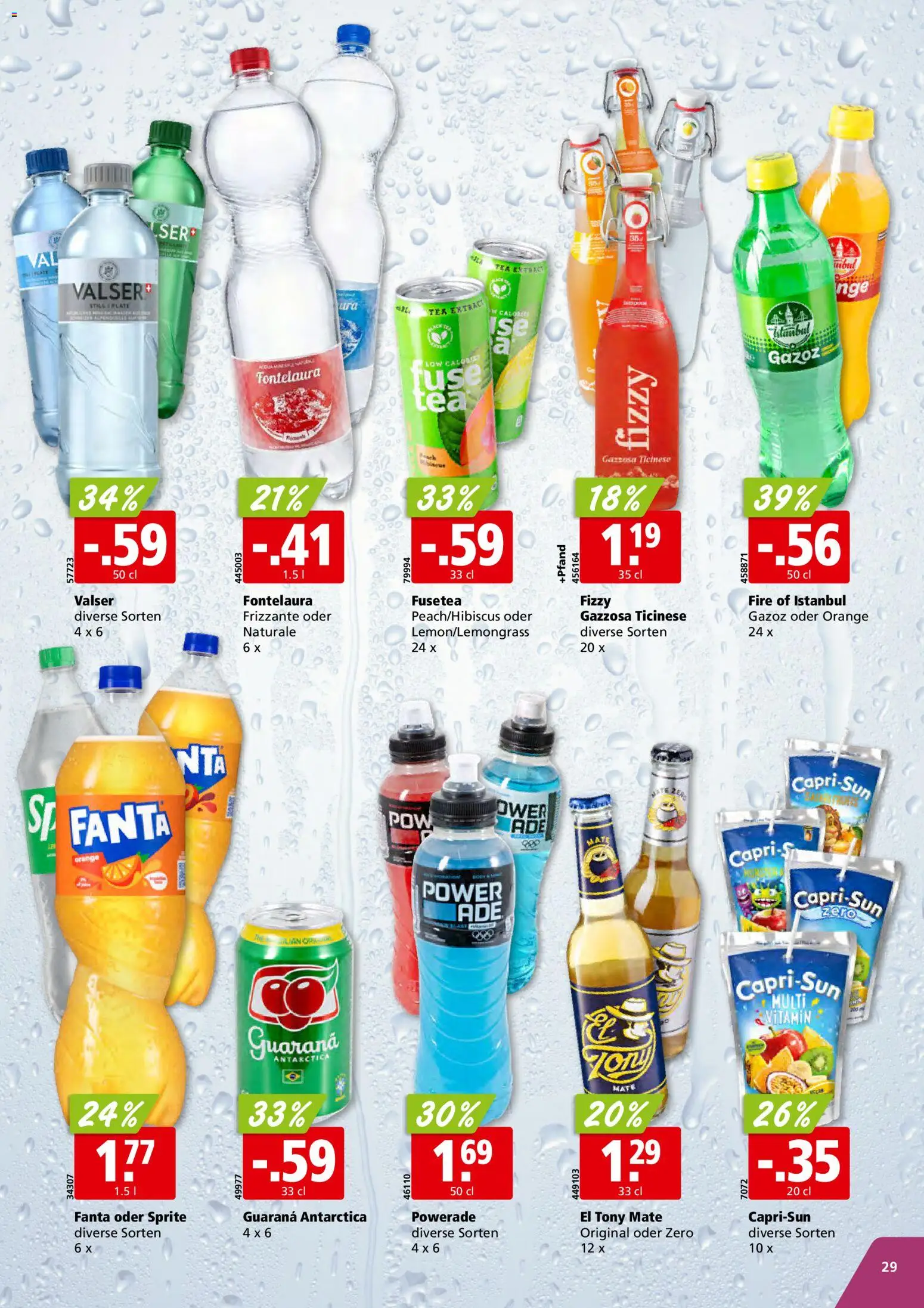 Aligro aktionen Schlieren, Gossau SG, Frauenfeld, Rapperswil-Jona, Sargans, Bern – gültig ab 07.09.2026 | Seite: 29 | Produkte: Fanta, Sprite
