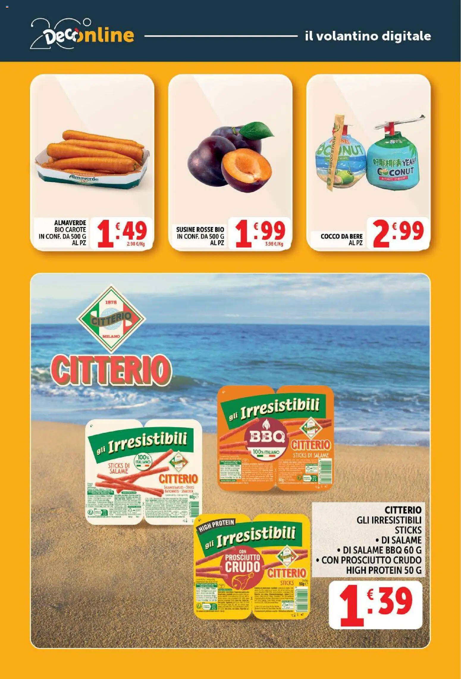 Volantino Decò del 21/07/2026 | Pagina: 23 | Prodotti: Prosciutto Crudo, Salame, Carote, Prosciutto