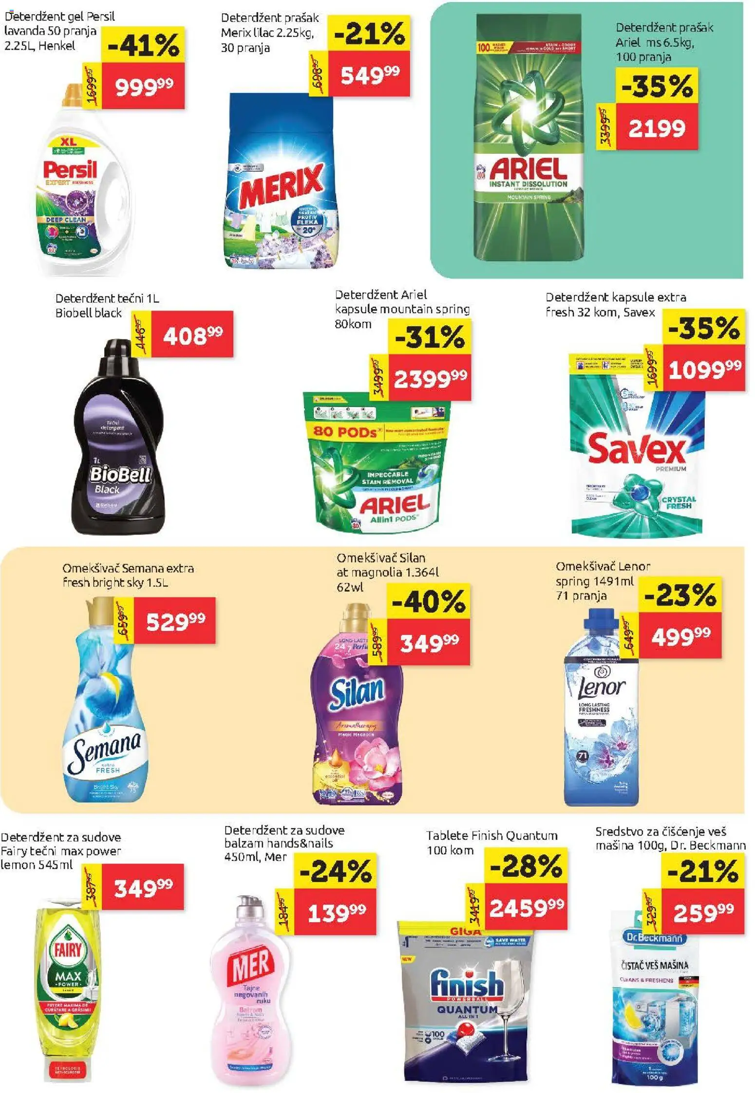 SuperVERO katalog - važi od 01.10.2026 | Strana: 23 | Proizvode: Deterdžent, Finish, Silan, Sredstvo za čišćenje