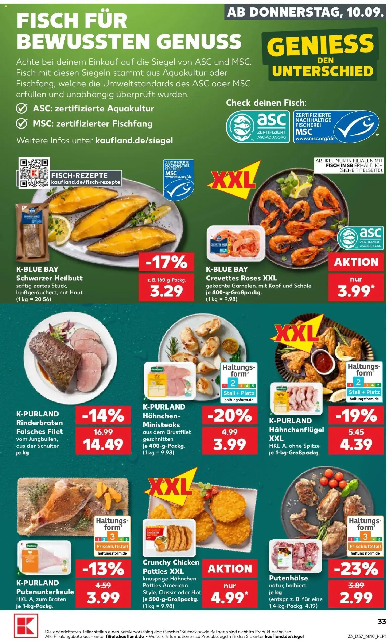 Prospekt Kaufland ab 07.09.2026 » Angebote Online zum Blättern | Seite: 42 | Produkte: Beilagen, Hahnchen, Fisch, Schulter