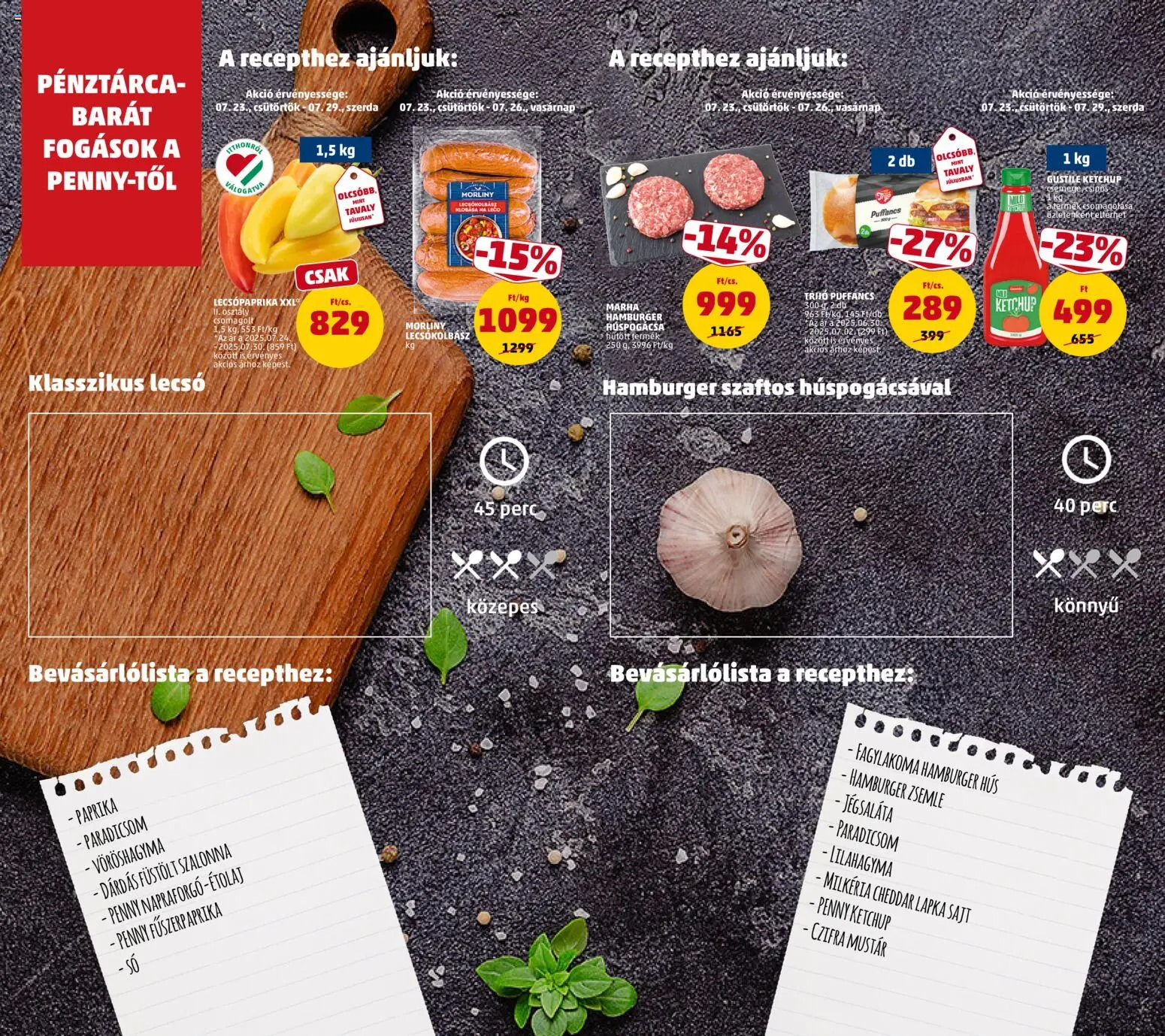 PENNY akciós ujság - amely érvényes a következő dátumtól: 2026.07.23. | Oldal: 8 | Termékek: Hamburger zsemle, Hús, Paradicsom, Só
