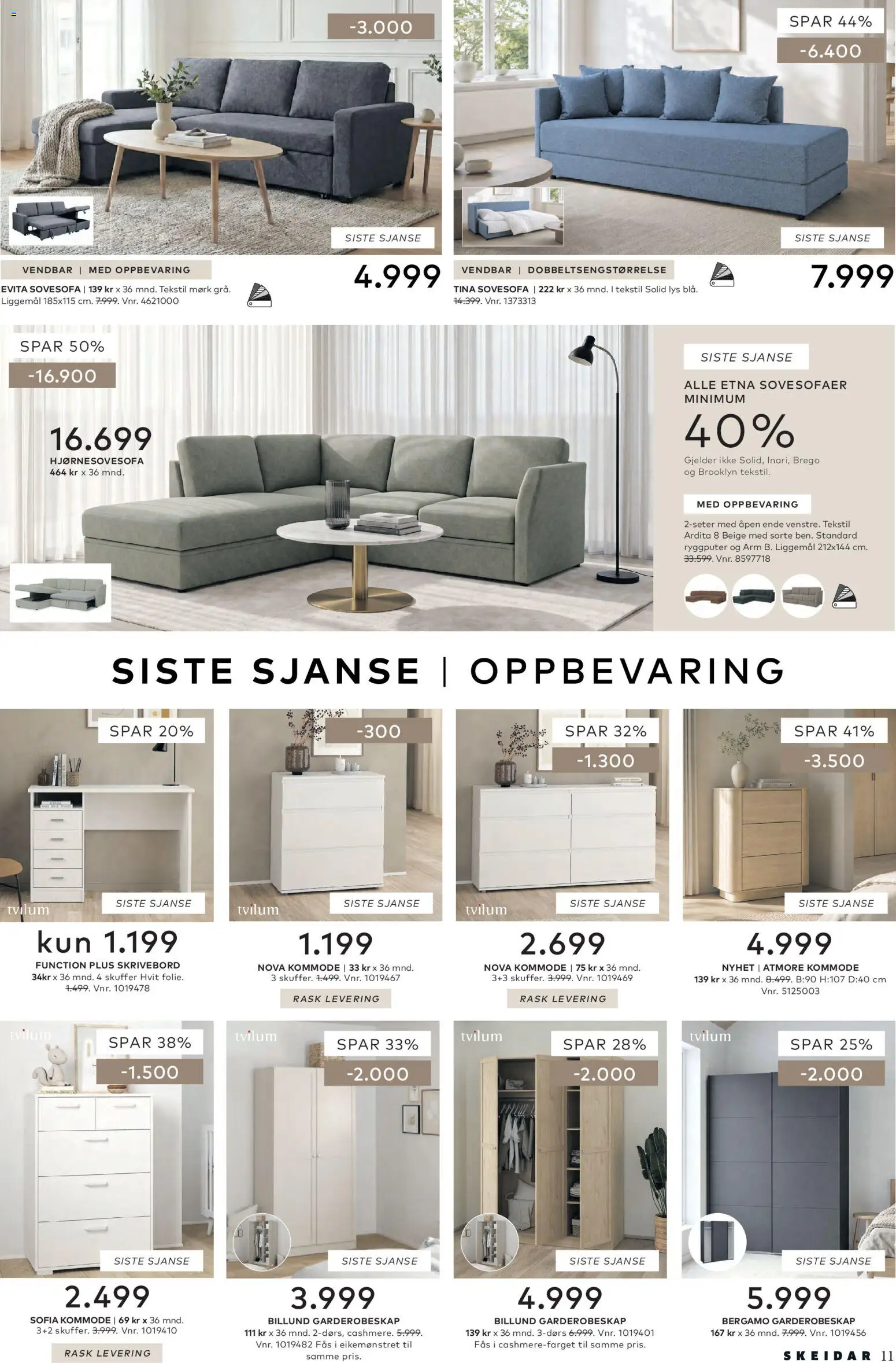 {H1} | Side: 11 | Produkter: Garderobeskap, Kommode, Lys, Skrivebord