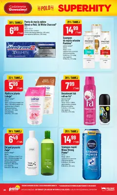 Pogląd oferty "POLOmarket gazetka" - ważna od 26.08.2026 | Strona: 48 | Produkty: Prysznic, Pasta, Żel pod prysznic, Dezodorant