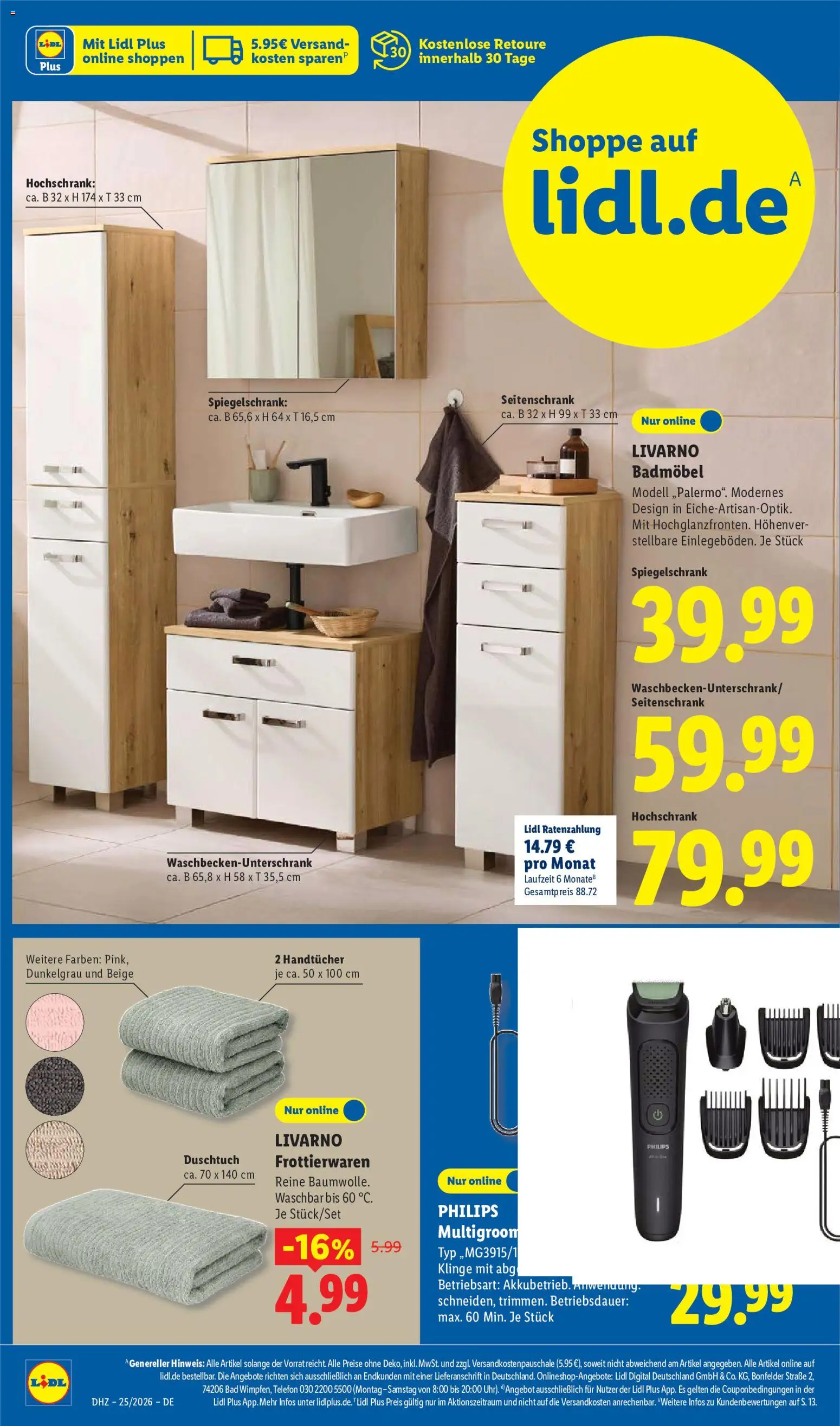 Lidl Prospekt – gültig ab 15.06.2026 | Seite: 40 | Produkte: Philips, Bad, Spiegelschrank, Telefon