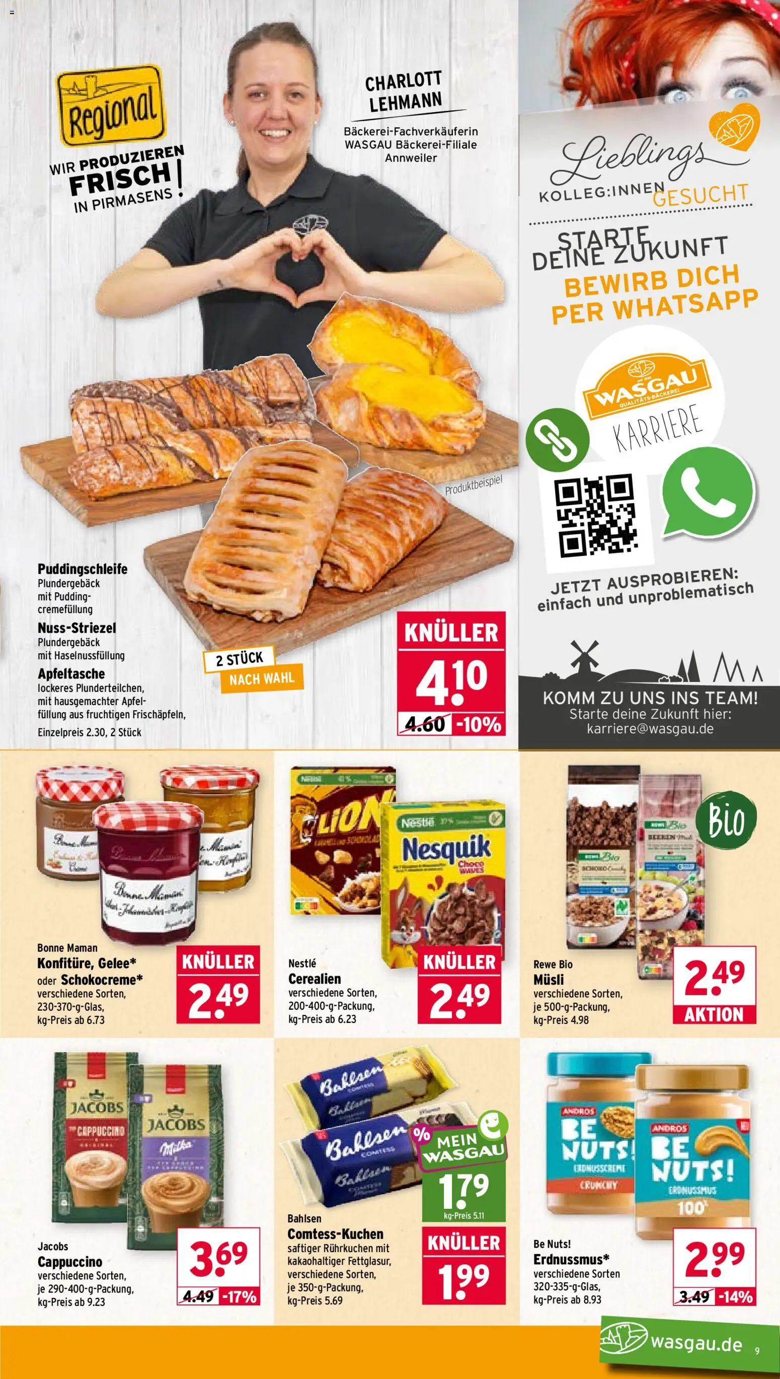 Wasgau Prospekt – gültig ab 12.10.2026 | Seite: 9 | Produkte: Musli, Nesquik, Äpfel, Pudding