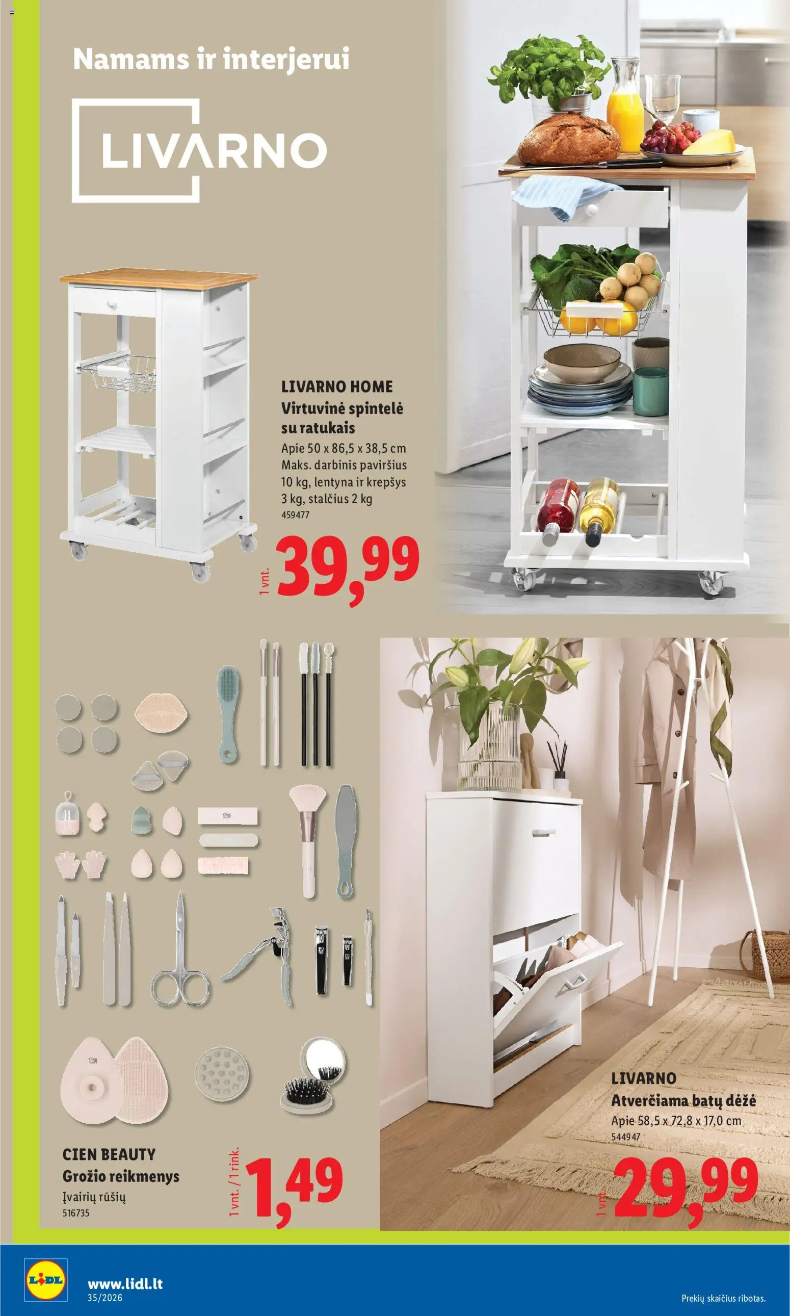 LIDL akcijos nuo 2026.08.24 | Puslapis: 20 | Prekių: Lentyna, Spintelė, Dėžė, Krepšys