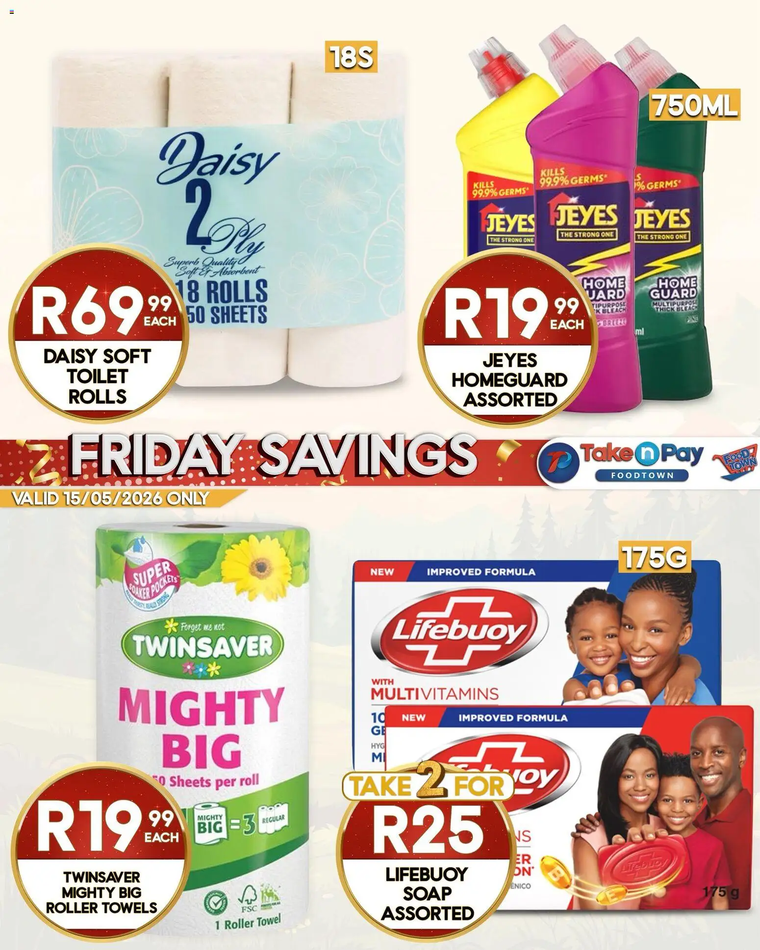 New Take n Pay catalogue – valid from 15.05.2026 | Page: 2 | Products: Toilet, Multivitamins, Towel, Roller towel