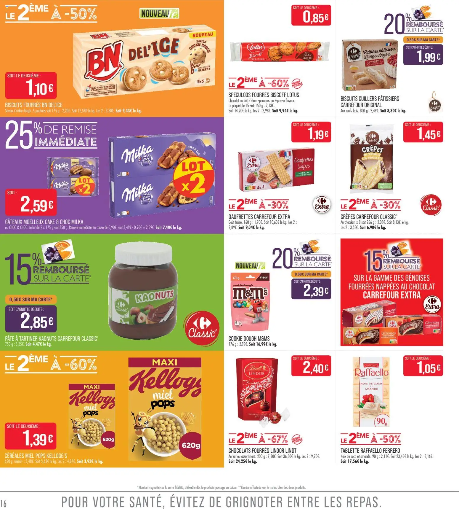 {H1} | Page: 16 | Produits: Raffaello, Spéculoos, Lait, Céréales