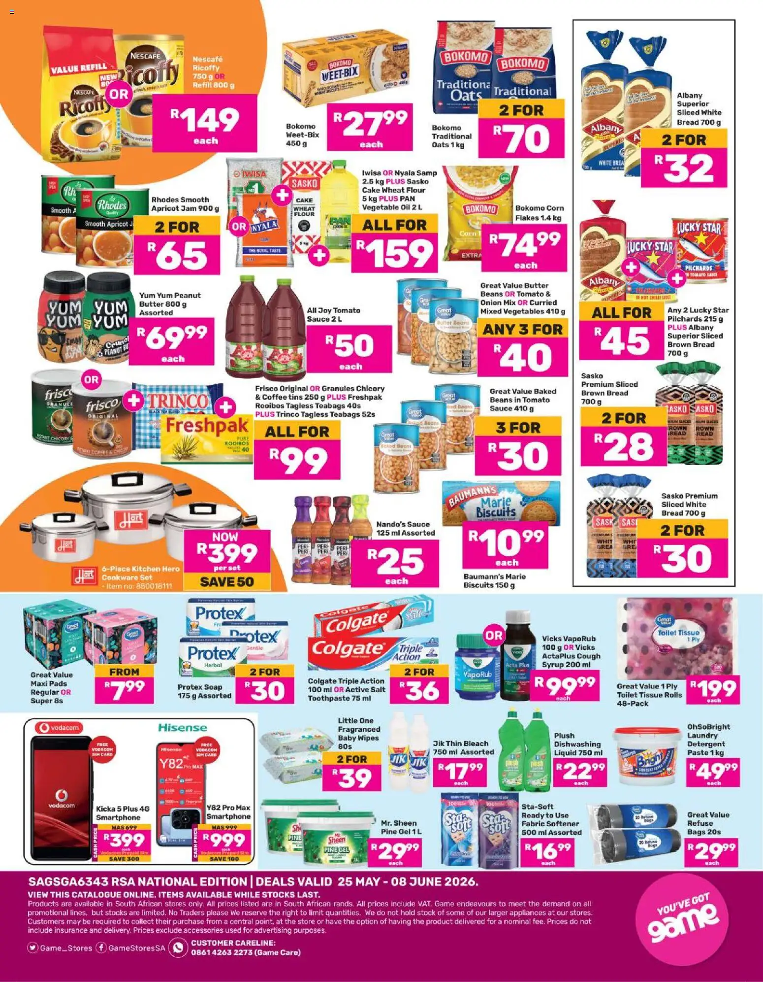 New Game catalogue – valid from 25.05.2026 | Page: 2 | Products: Corn, Beans, Smartphone, Detergent