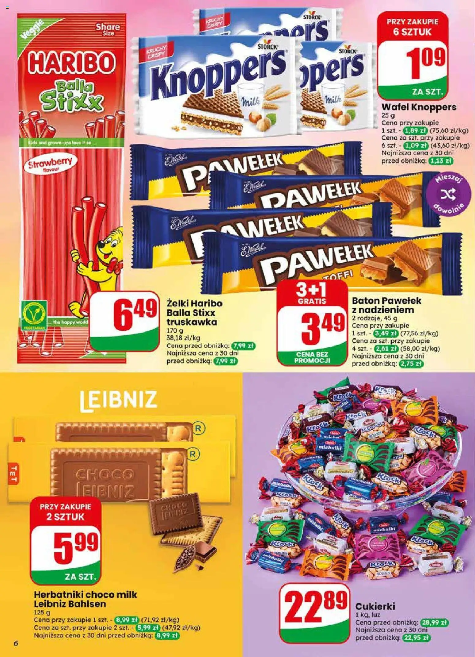 Dino gazetka od 17.06.2026 | Strona: 6 | Produkty: Knoppers, Herbatniki, Baton, Żelki