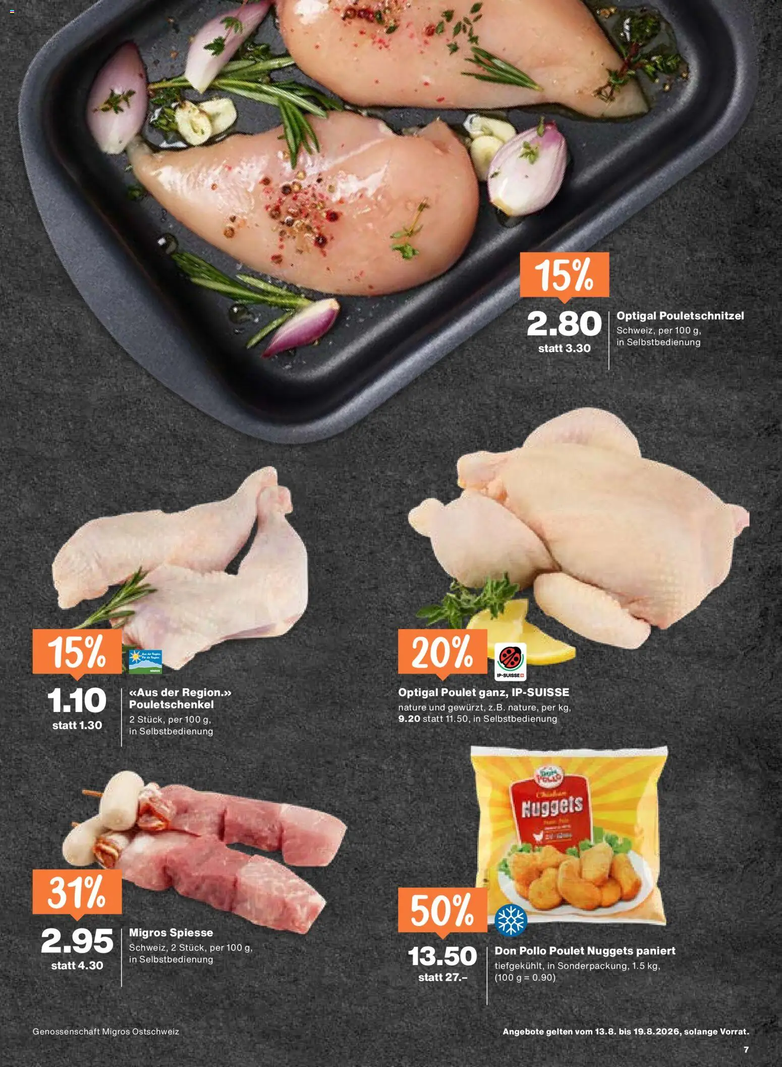 Migros aktionen – gültig ab 13.08.2026 | Seite: 7 | Produkte: Spieße