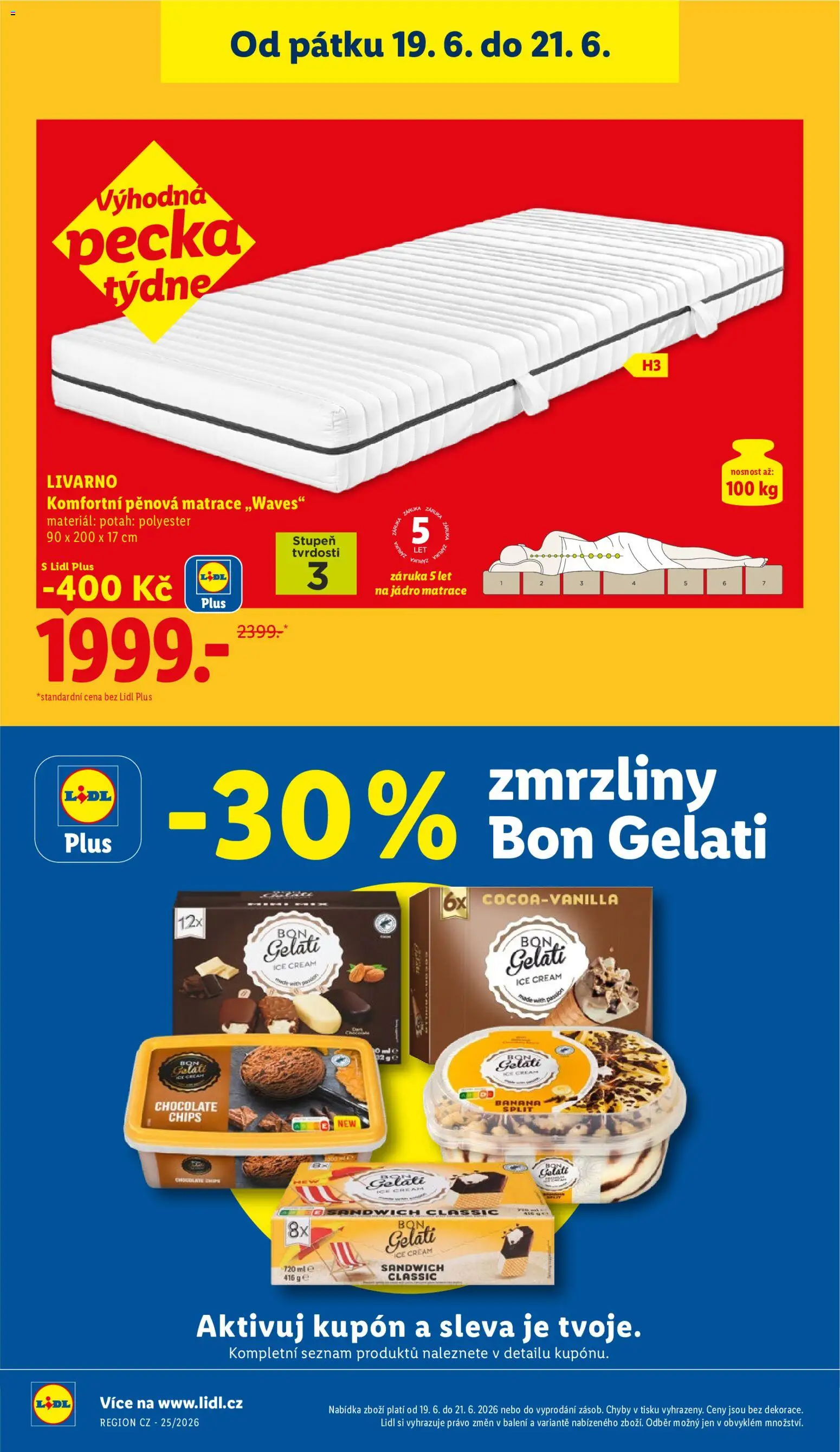 Lidl leták od 18.06.2026 | Strana: 40 | Produkty: Zmrzliny, Paruka, Bon Gelati, Matrace