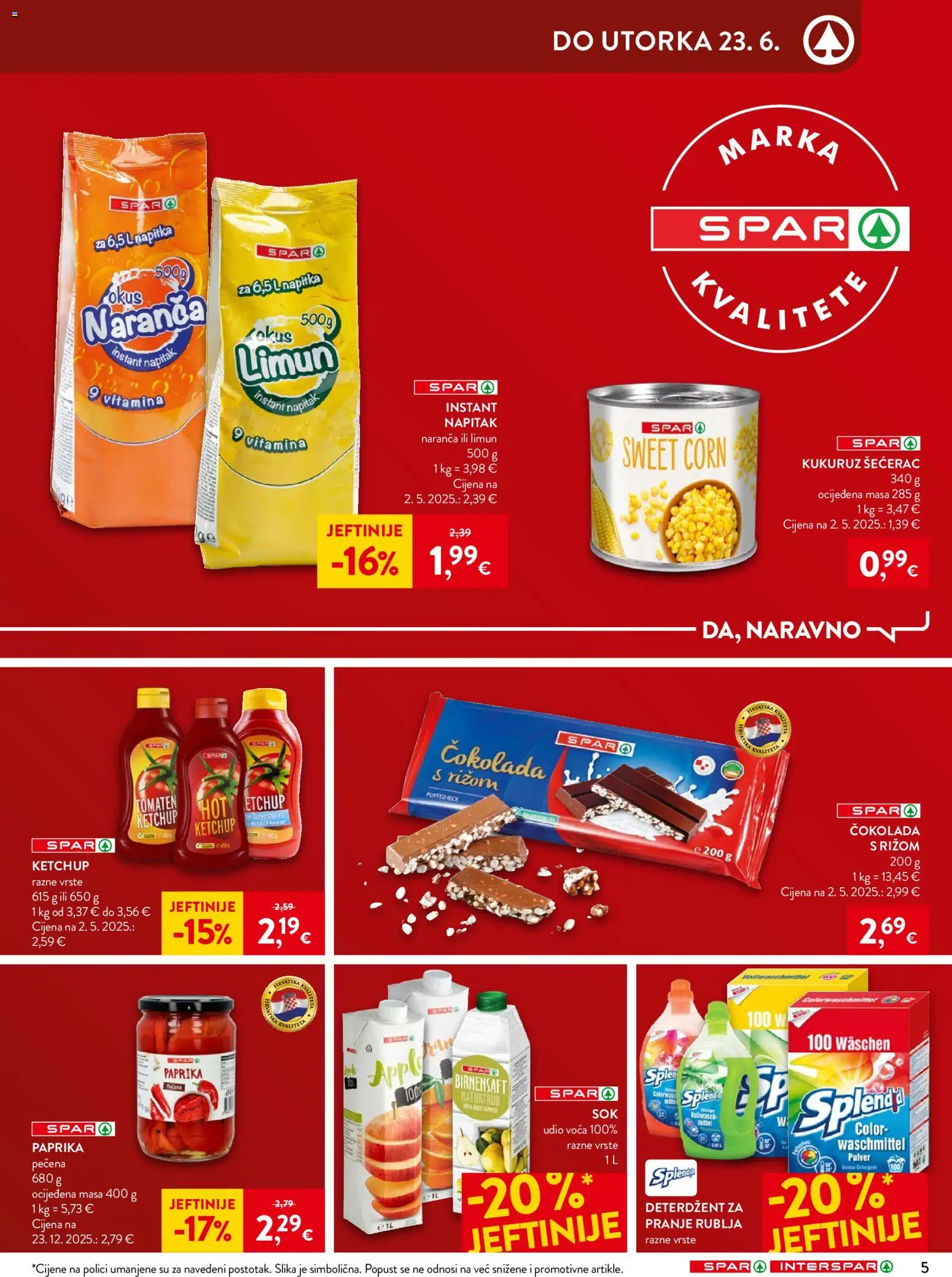 Spar katalog | vrijedi od 17.06.2026 | Stranica: 7 | Proizvodi: Kukuruz, Deterdžent, Paprika, Limun