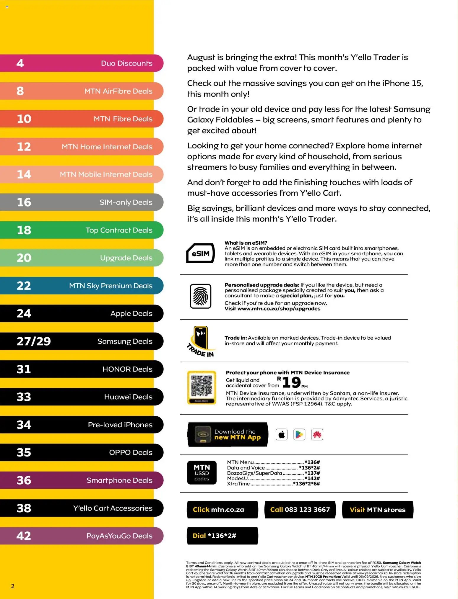 New MTN catalogue – valid from 07/08/2026 | Page: 2 | Products: Data, Cover, Phone, Smartphone
