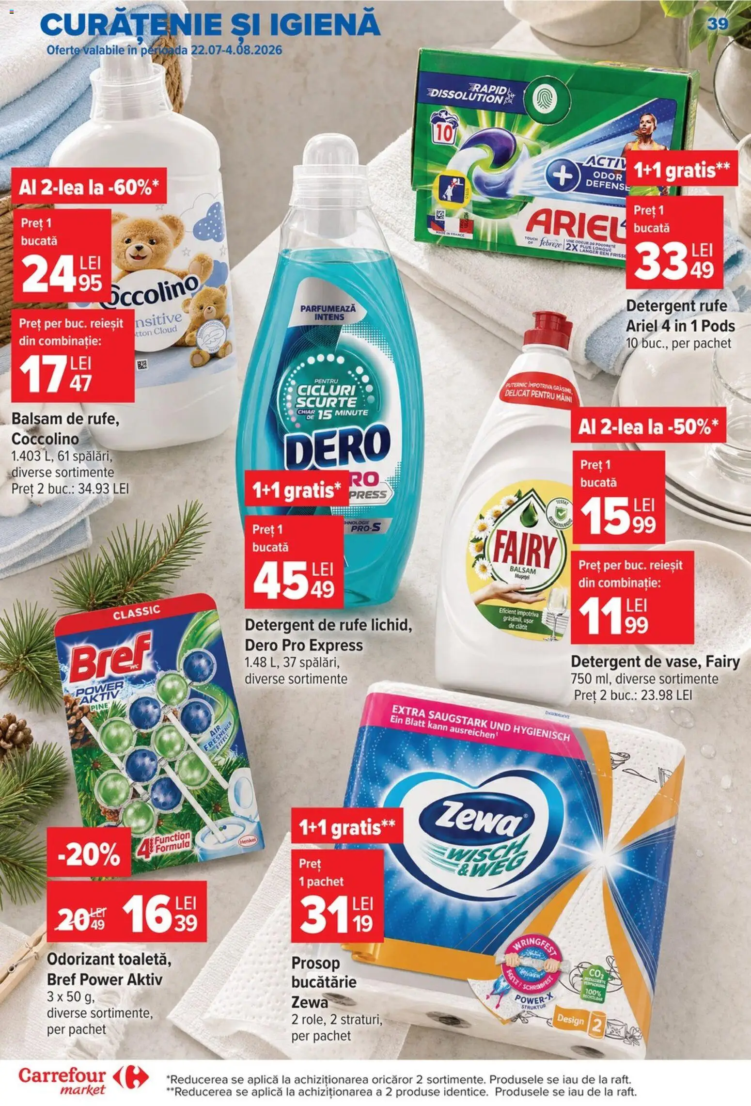 Noul catalog Carrefour – valabil de la 22.07.2026 | Pagină: 39 | Produse: Bucătărie, Balsam, Detergent