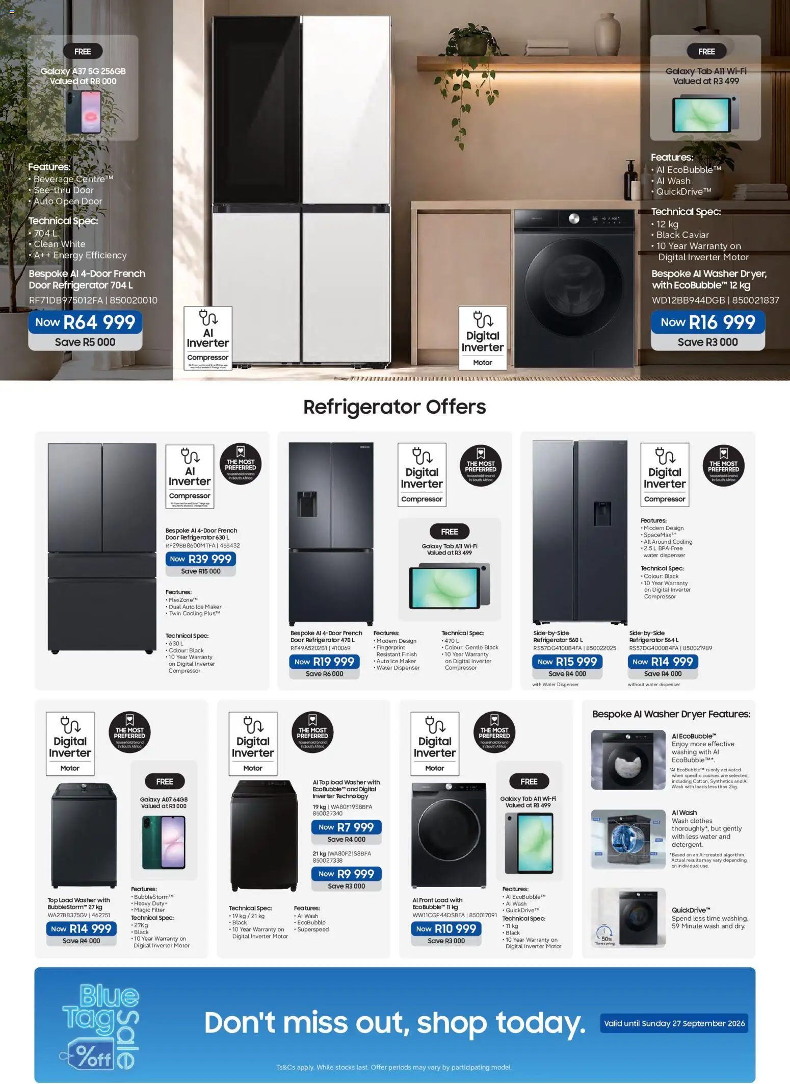 New Makro catalogue – valid from 16/09/2026 | Page: 3 | Products: Refrigerator, Dryer, Compressor, Water