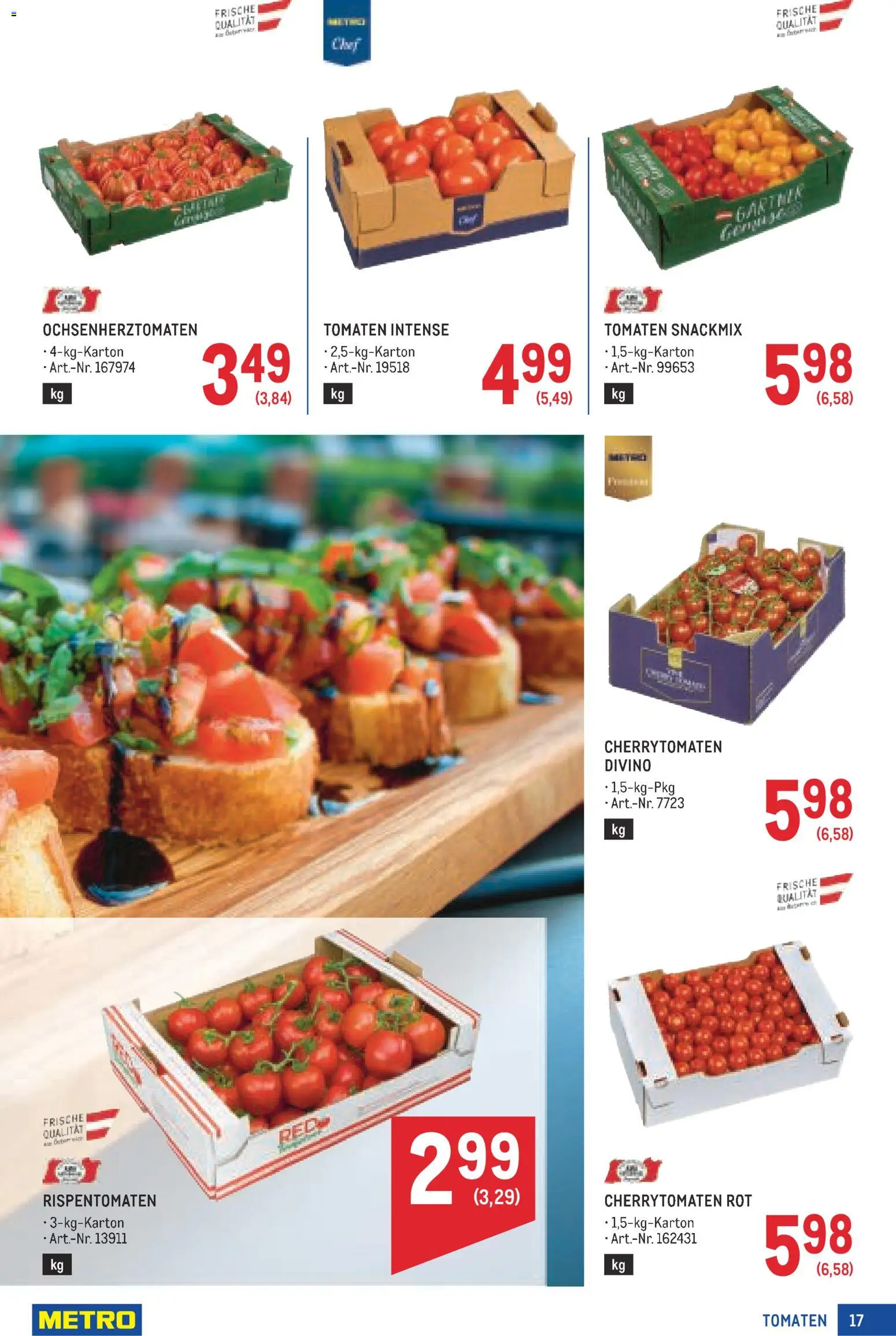Metro angebote Profi gültig ab 09.07.2026 | Seite: 17 | Produkte: Tomaten