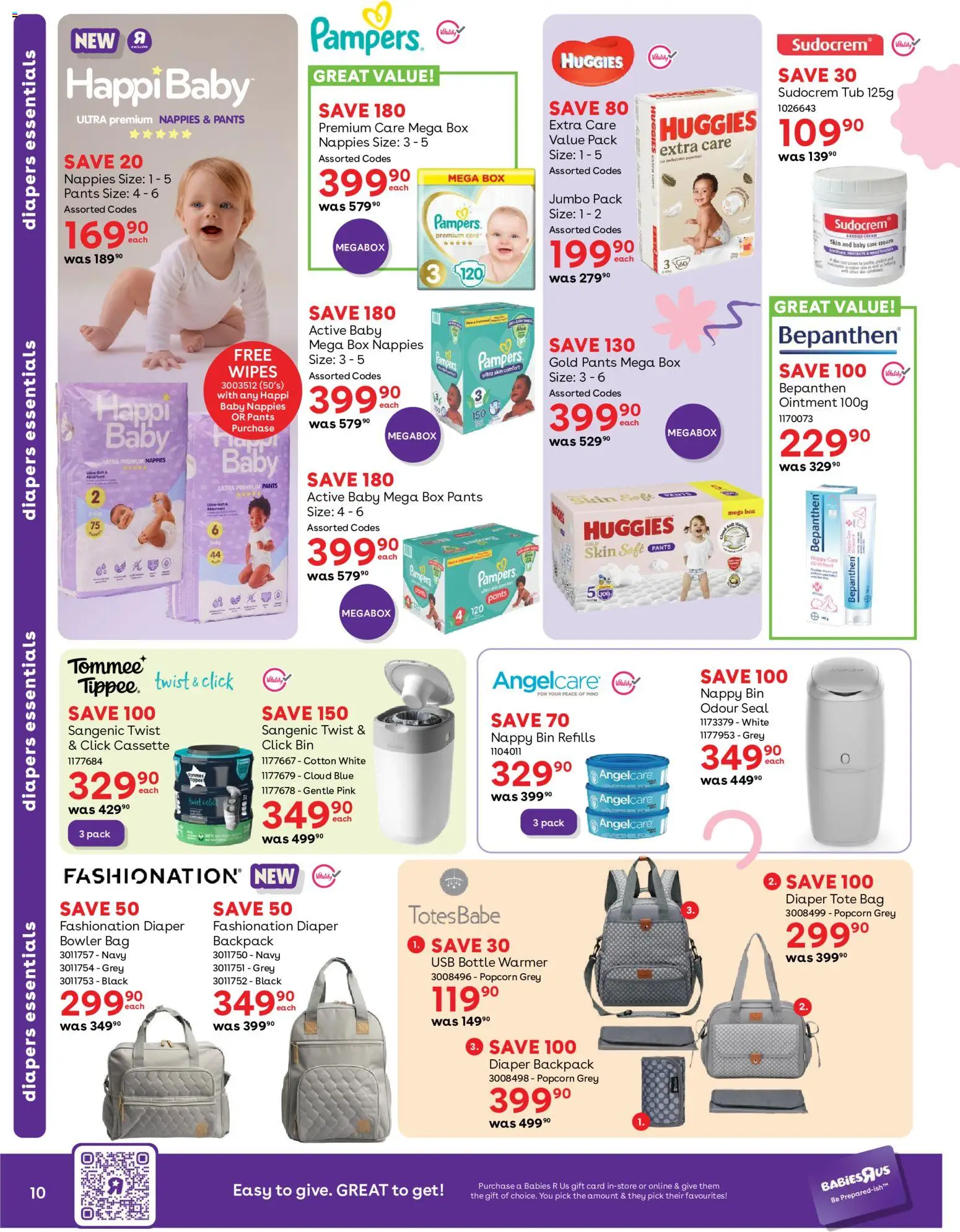 New Babies R Us catalogue – valid from 20/08/2026 | Page: 10 | Products: Gift card, Diapers, USB, Popcorn