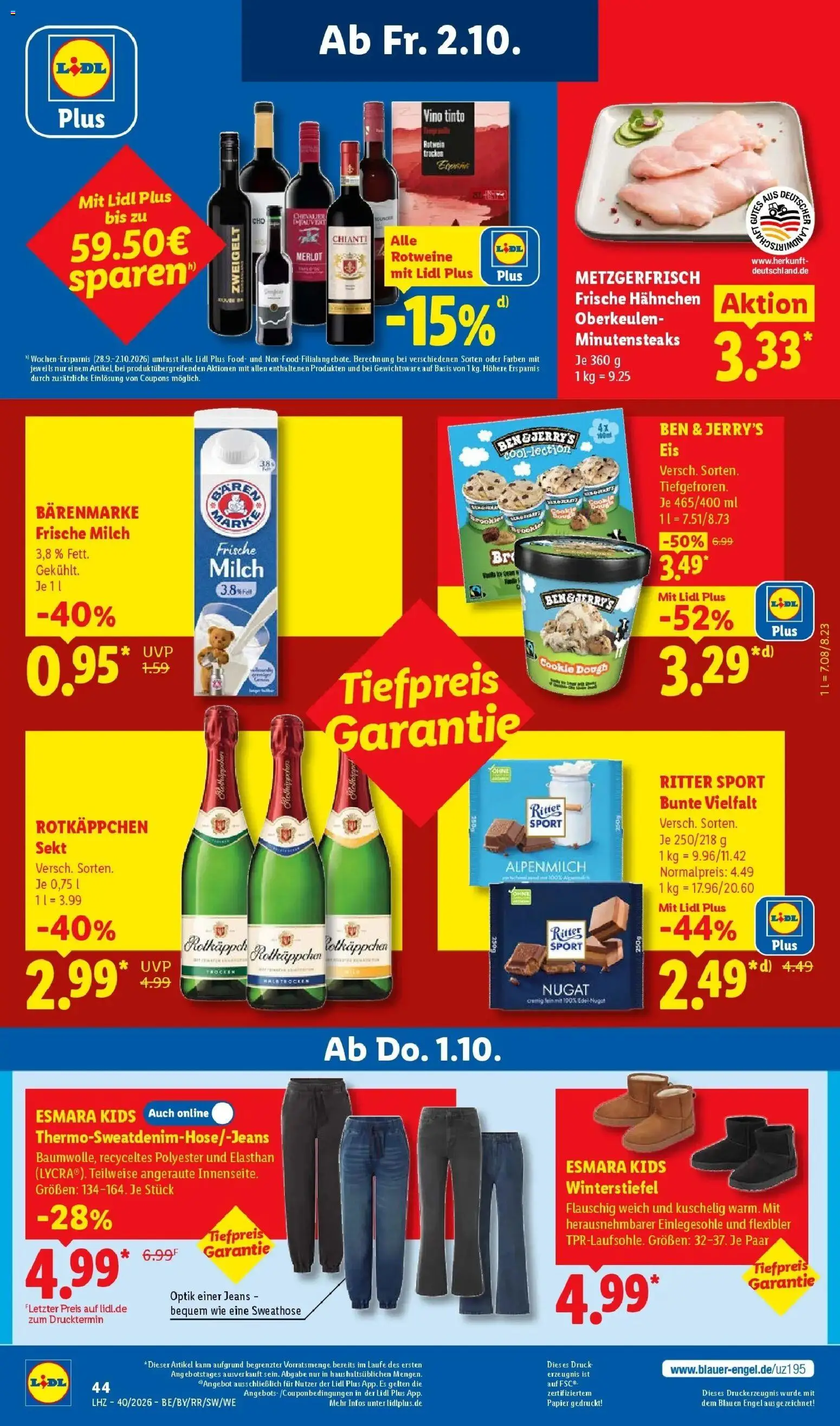 Lidl Prospekt Zülpich (ab 28.09.2026) zum Blättern » Angebote | Seite: 66 | Produkte: Hahnchen, Rotwein, Merlot, Eis