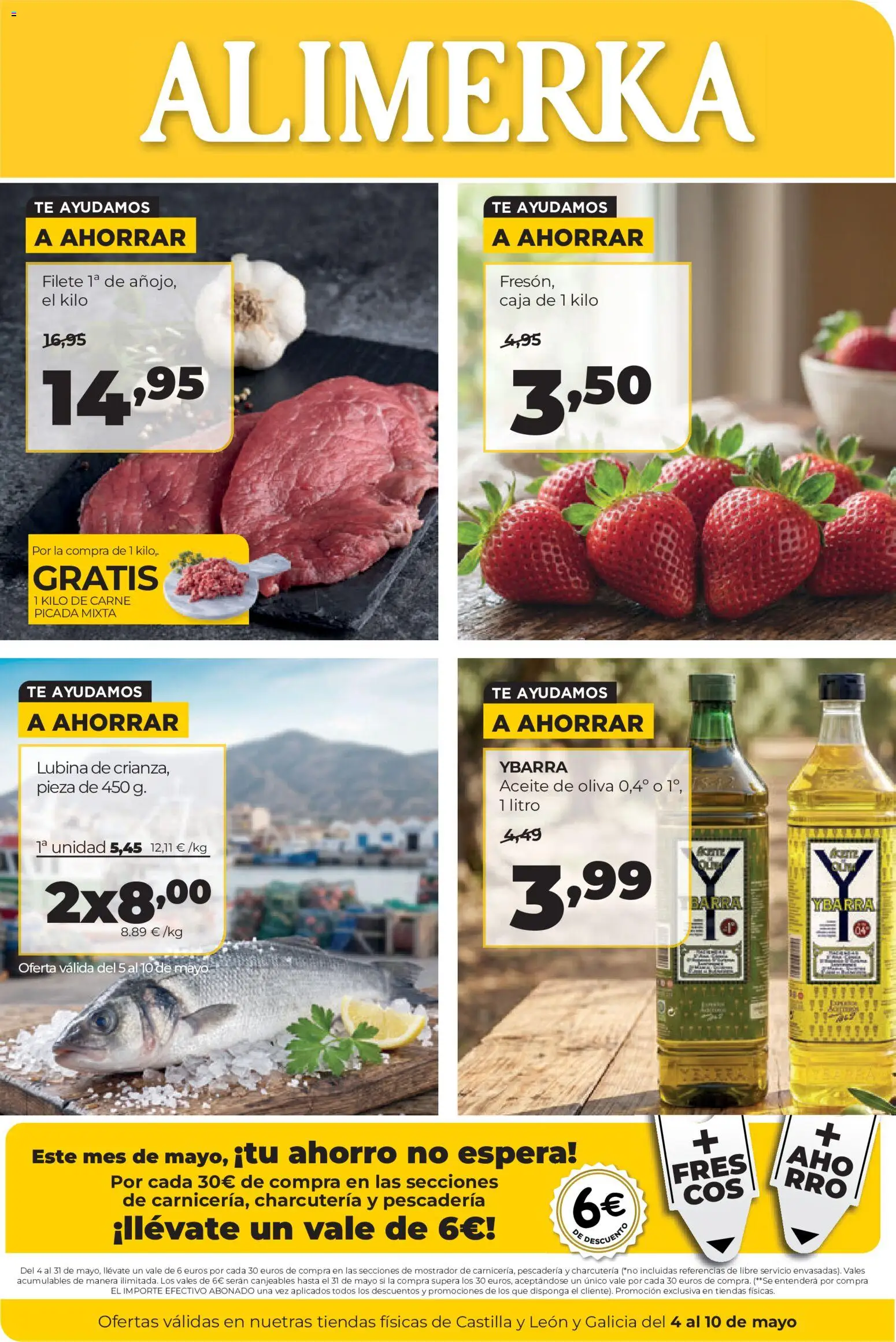 Alimerka folleto Castilla y León │ válido desde el 04.05.2026 | Página: 1 | Productos: Aceite, Té, Filete, Caja