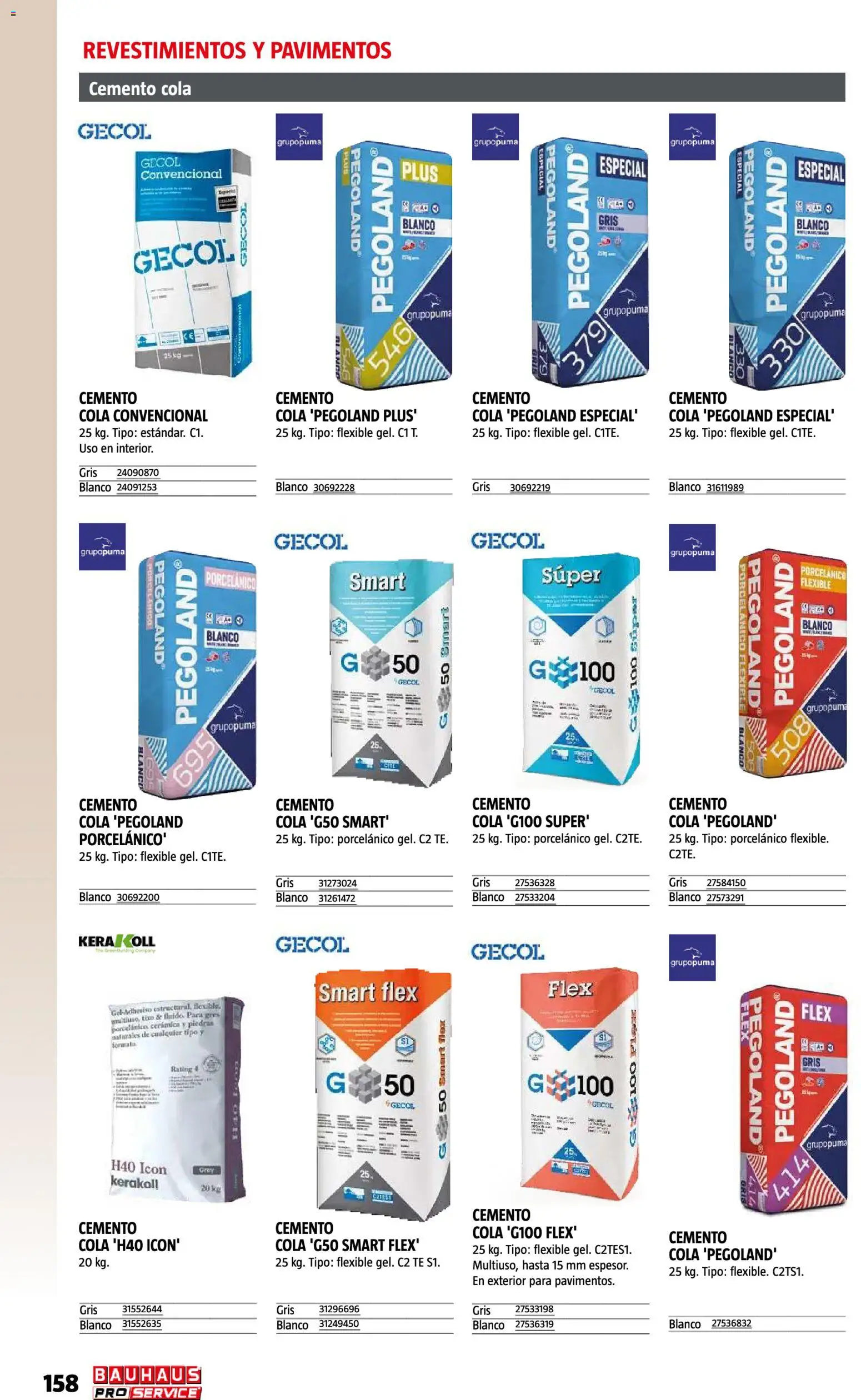 Bauhaus ProService │ válido desde el 11/05/2026 | Página: 158 | Productos: Té, Cemento