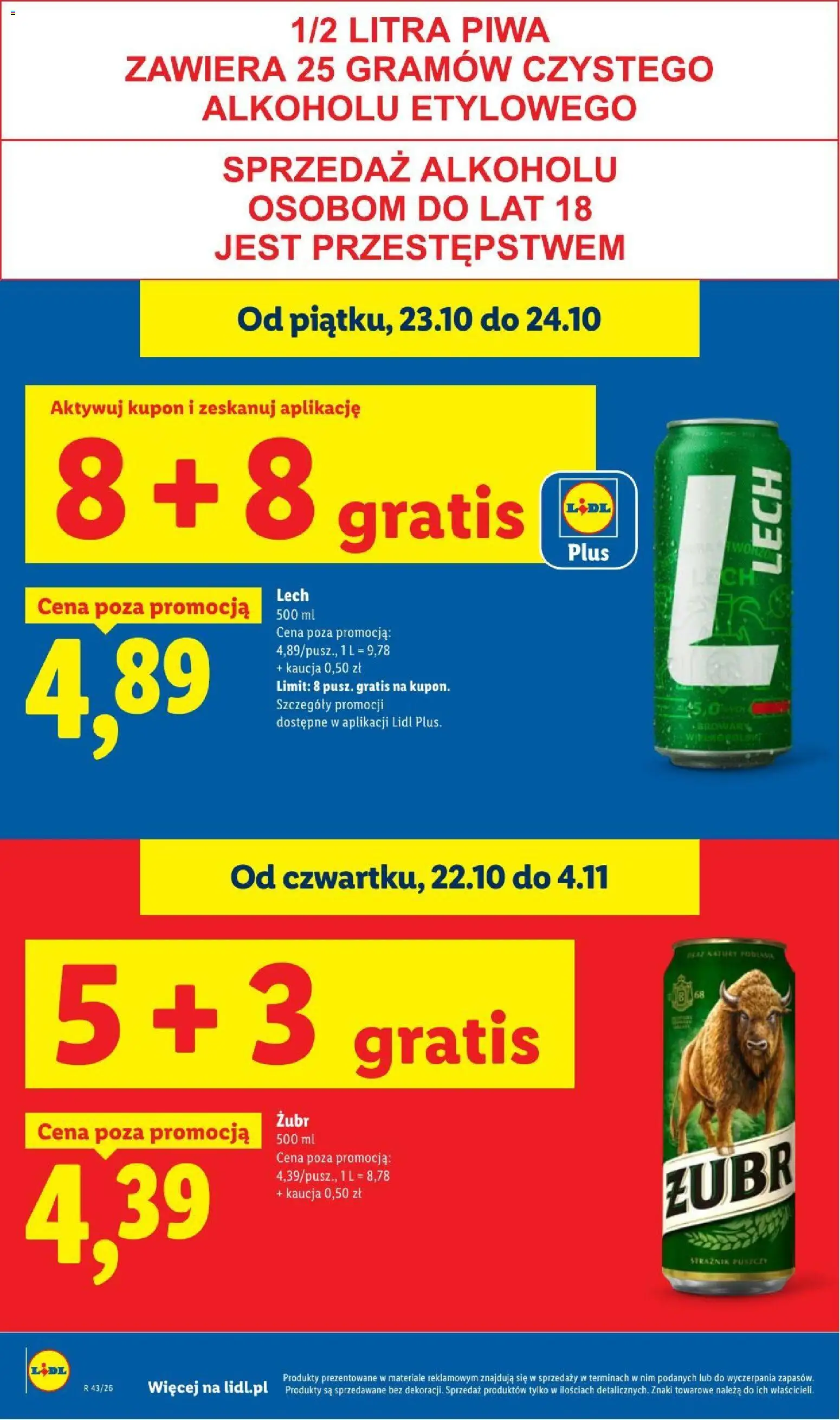 Lidl gazetka od 22.10.2026 | Strona: 32 | Produkty: Piwo żubr, Lech, Piwo