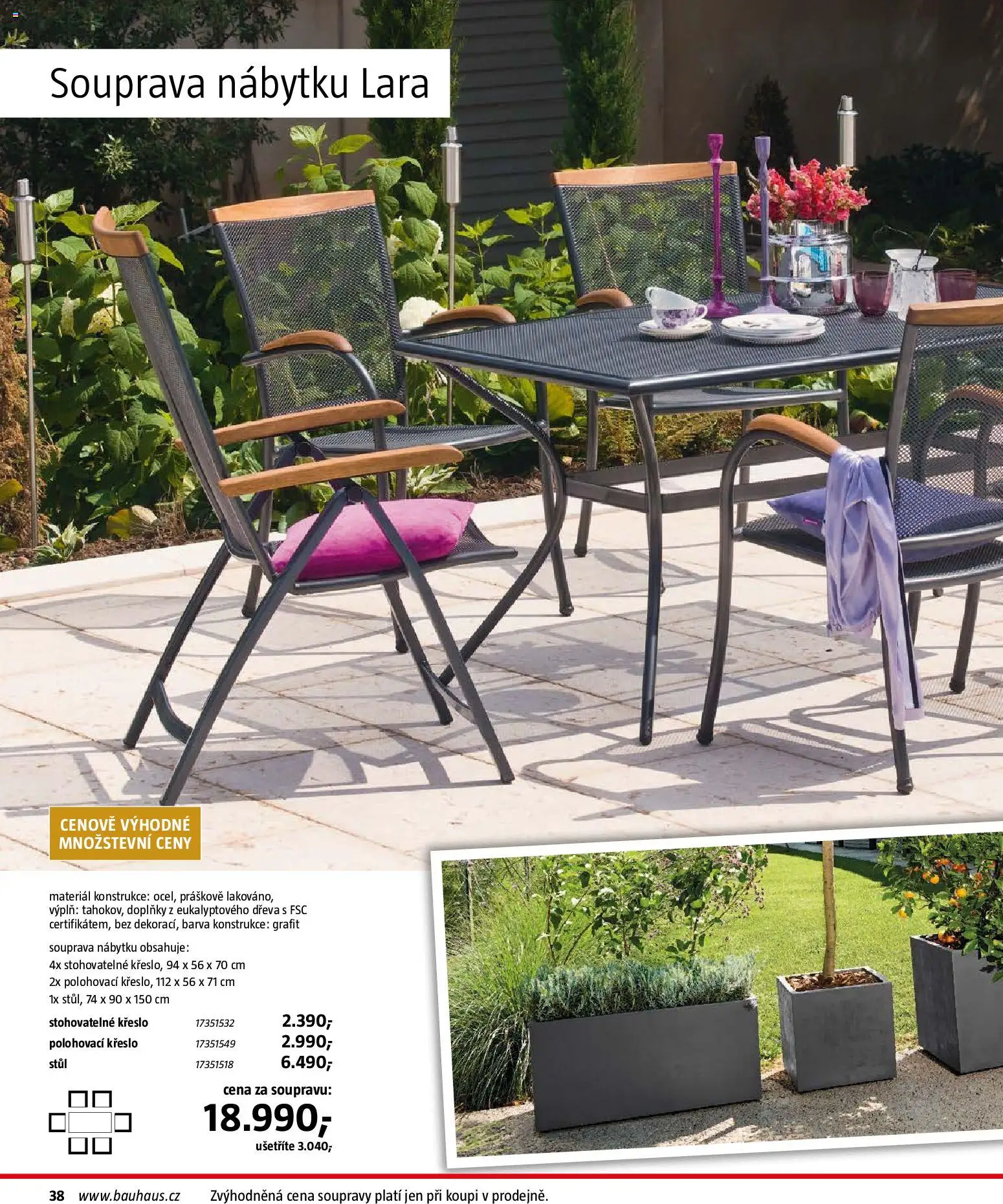 Bauhaus katalog Záhradní nábytek od 08.04.2026 | Strana: 38 | Produkty: Křeslo, Stůl
