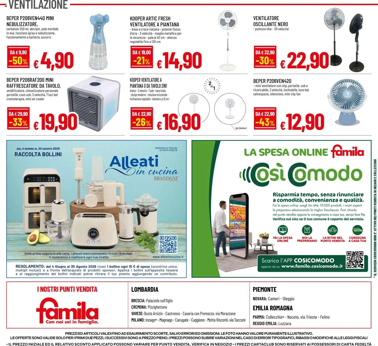 Volantino Famila del 04.06.2026 | Pagina: 24 | Prodotti: Ventilatore, Climatizzatore, Fan, Tavolo