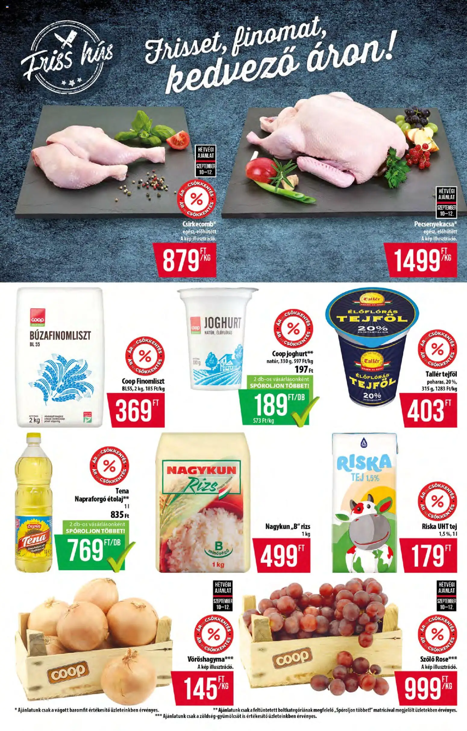 COOP akciós ujság - amely érvényes a következő dátumtól: 2026.09.10. | Oldal: 3 | Termékek: Riska, Tej, Tejföl, Búzafinomliszt