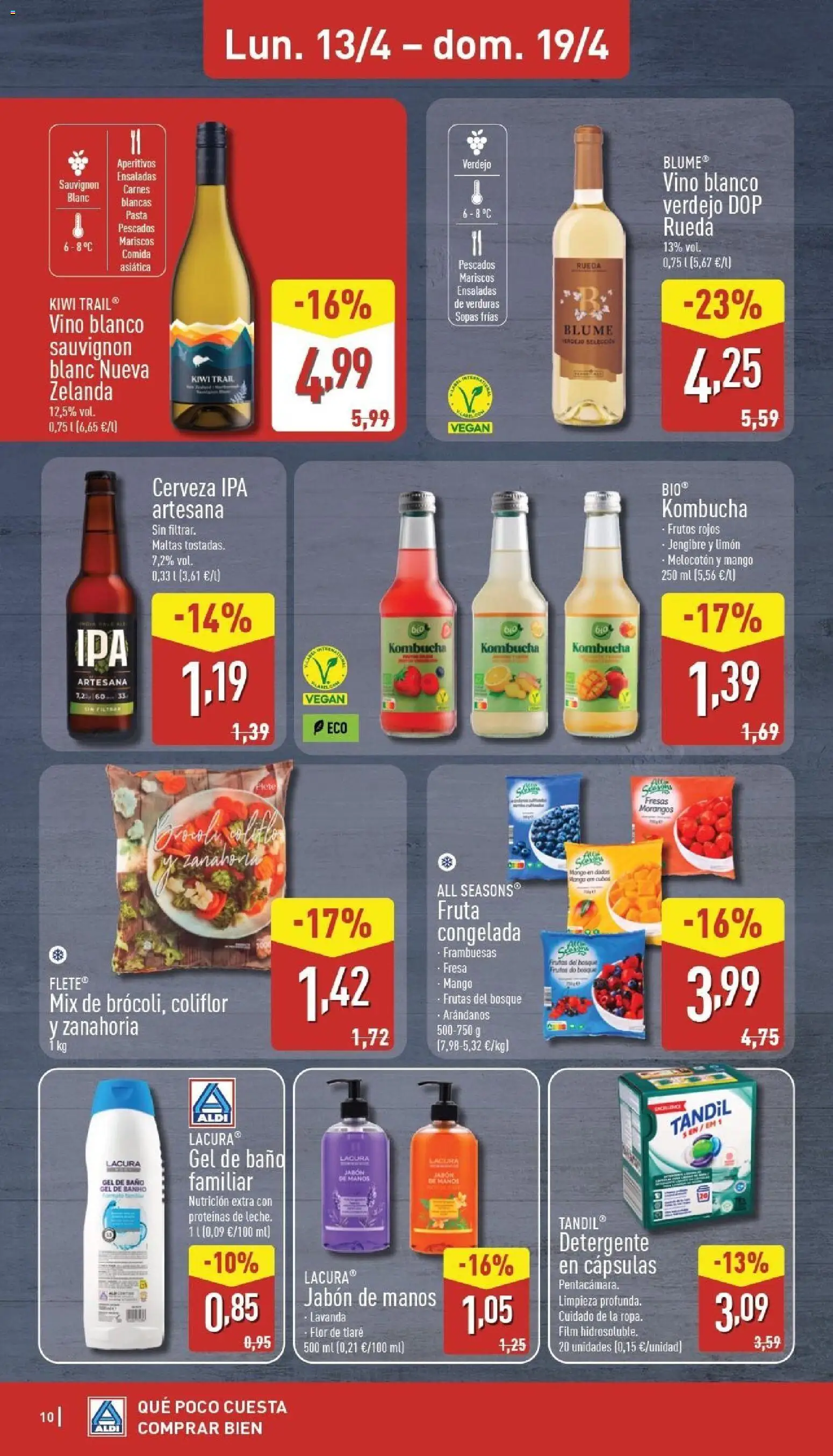 Aldi folleto Canarias │ válido desde el 13.04.2026 | Página: 10 | Productos: Jabón, Detergente, Cerveza, Fresas