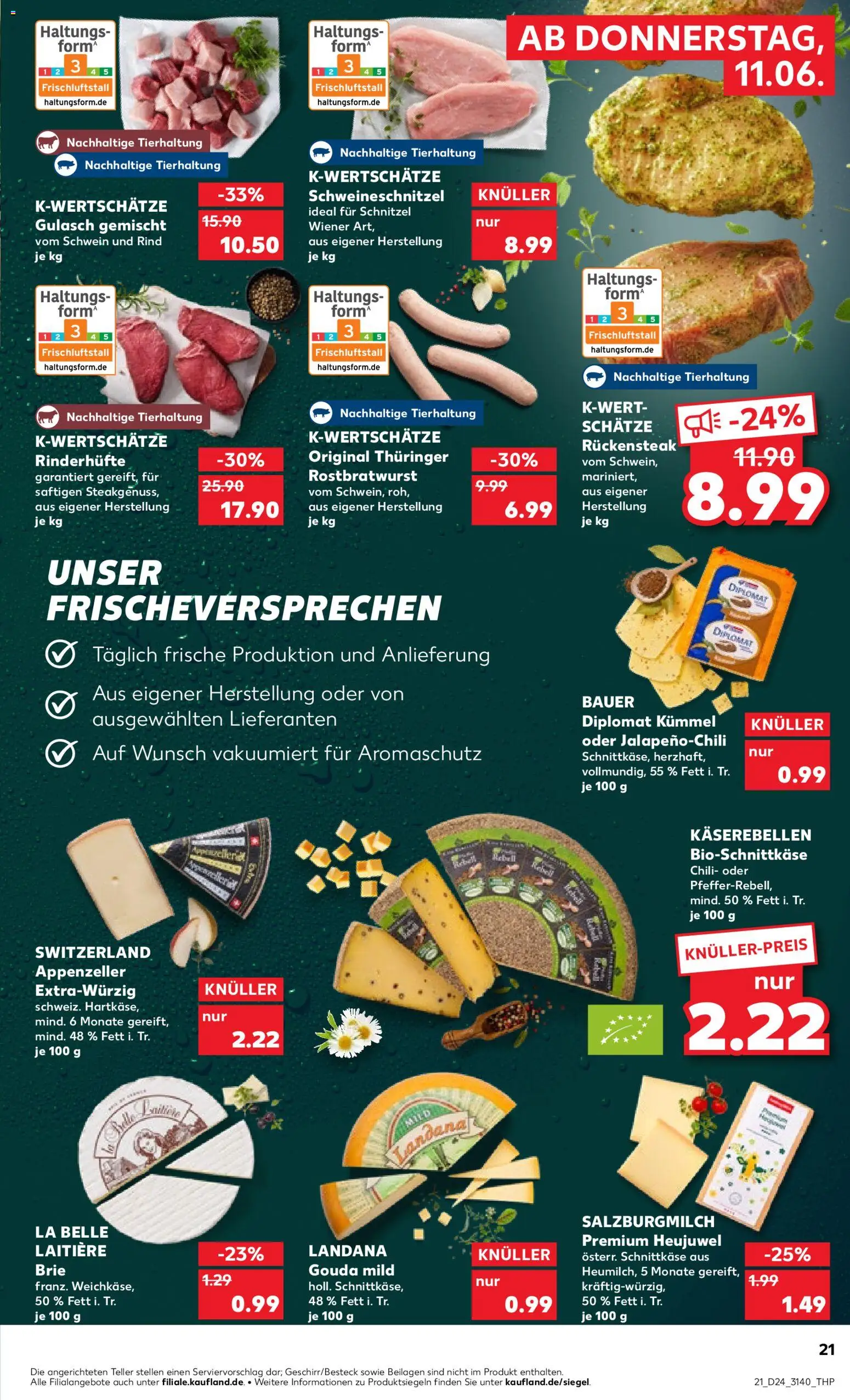 Kaufland Prospekt Leipzig – gültig ab 11.06.2026 | Seite: 21 | Produkte: Bratwurst, Schnitzel, Gulasch, Chili