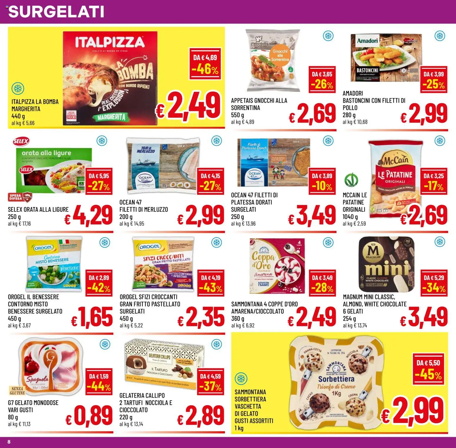 Volantino A&O del 19/08/2026 | Pagina: 8 | Prodotti: Crema, Patate, Pomodori, Cacao