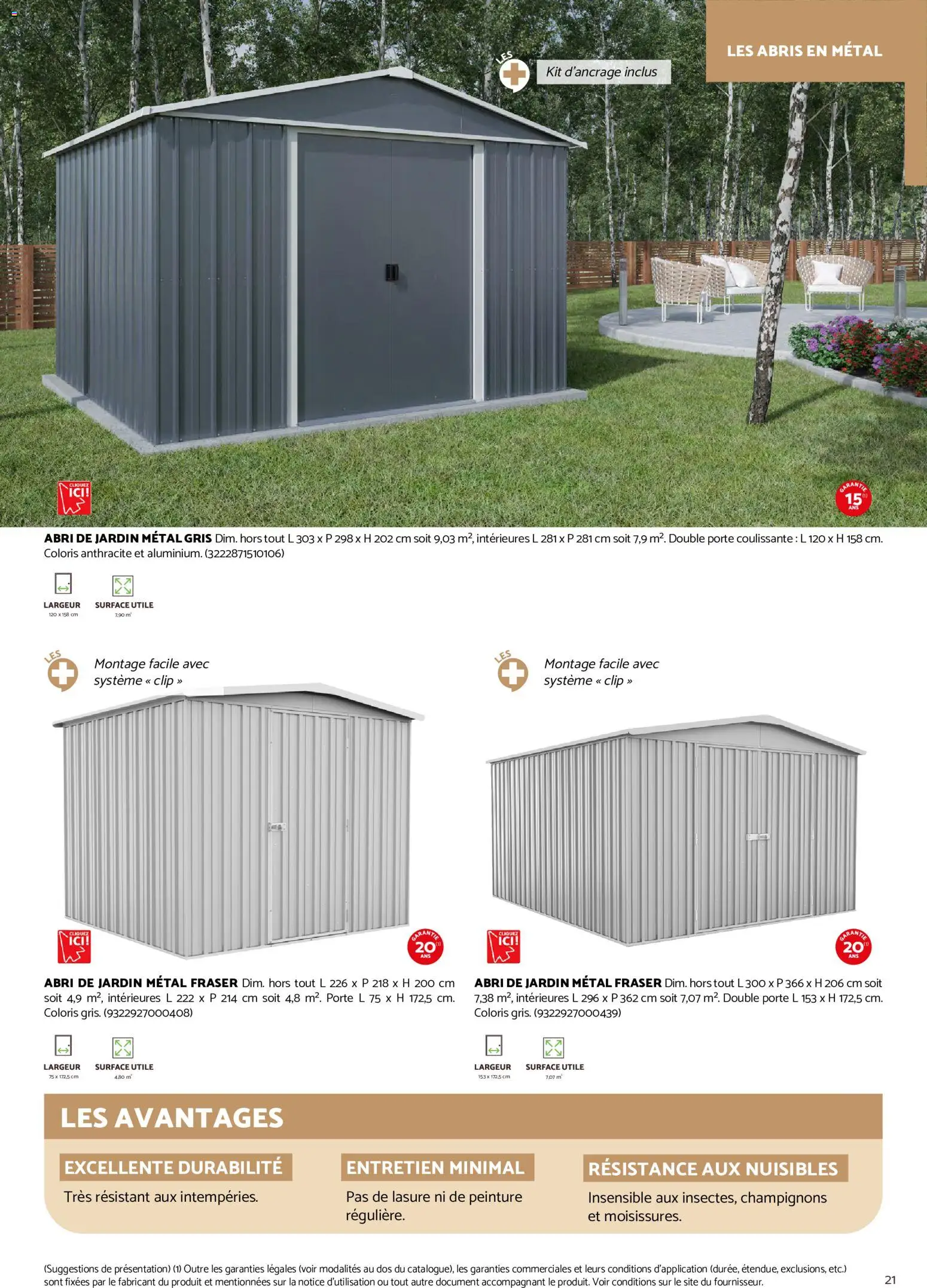 {H1} | Page: 21 | Produits: Porte coulissante, Peinture, Abri de jardin metal, Abri de jardin