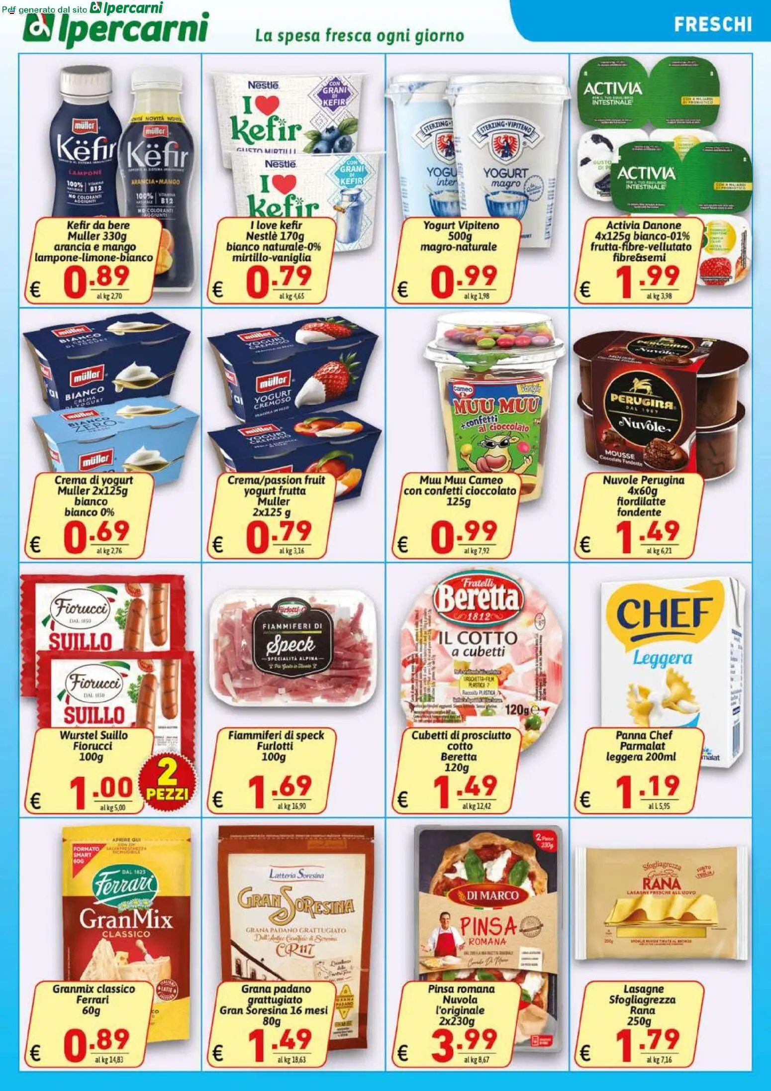 Volantino Ipercarni del 21/08/2026 | Pagina: 9 | Prodotti: Speck, Kefir, Mirtilli, Lasagne