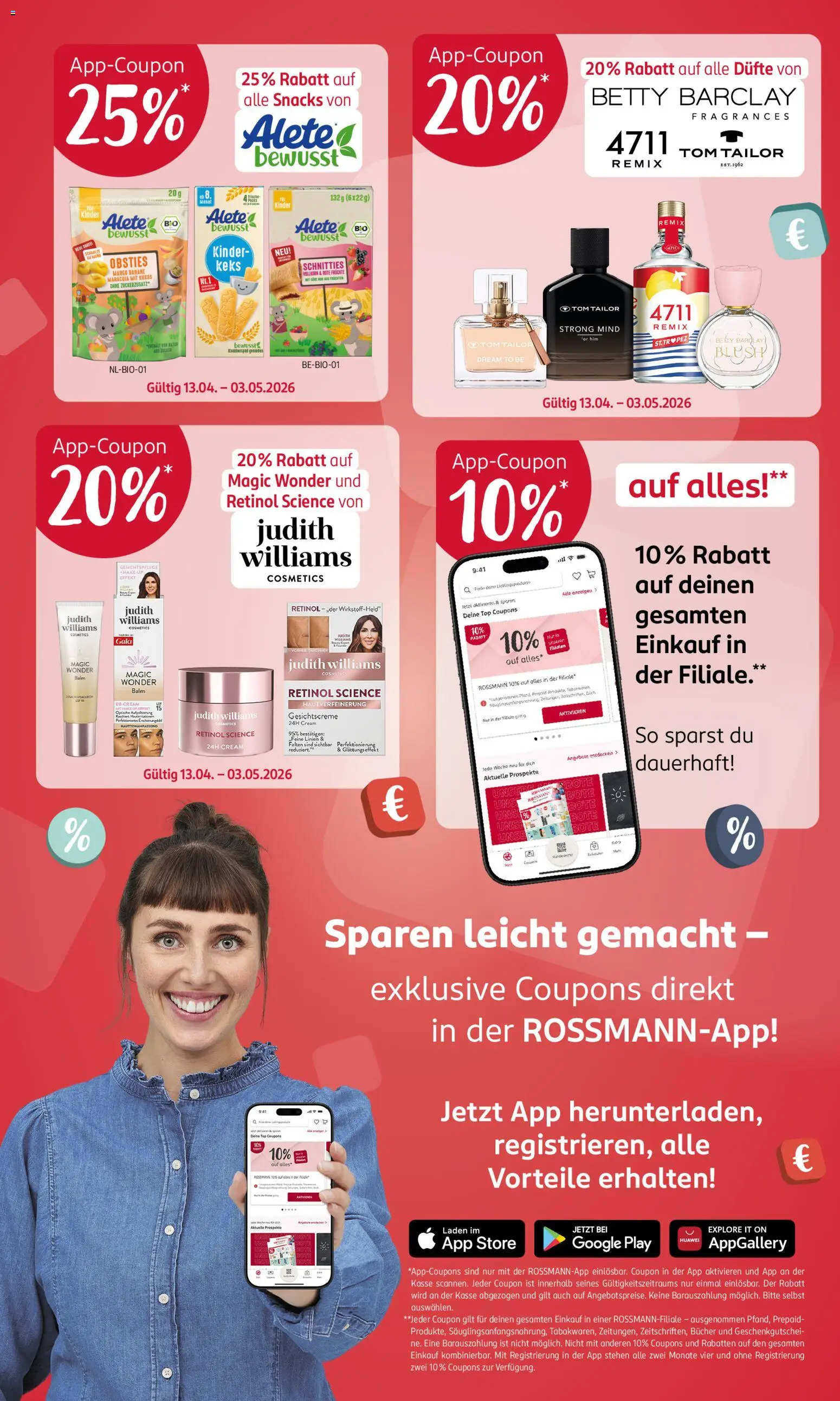Rossmann Prospekt 	 – gültig ab 13.04.2026 | Seite: 2 | Produkte: Top, Huawei, BB Cream, Mango